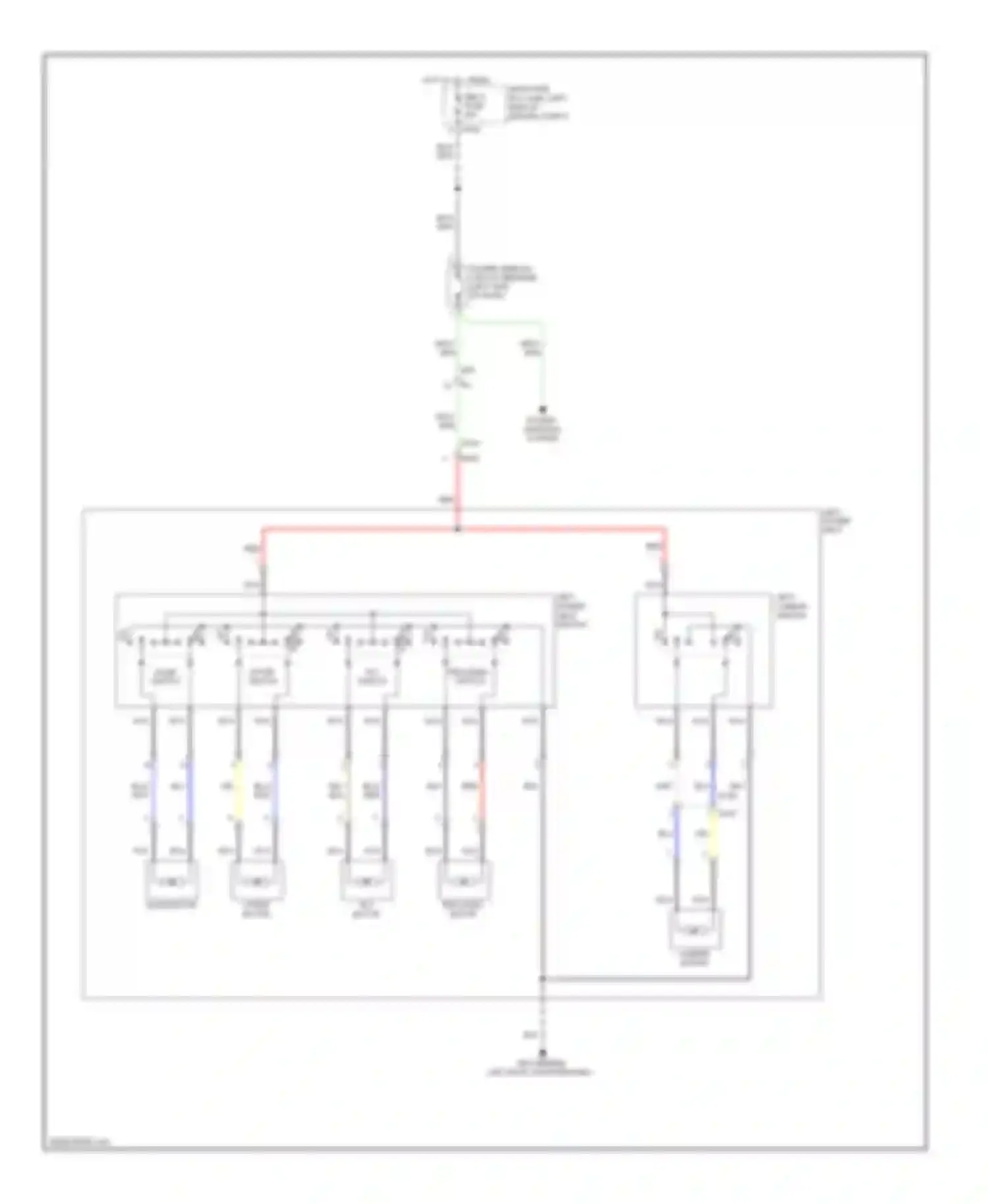 Wiring diagram power windows system for Subaru Forester SH facelift (2010-2013) (1 of 2)