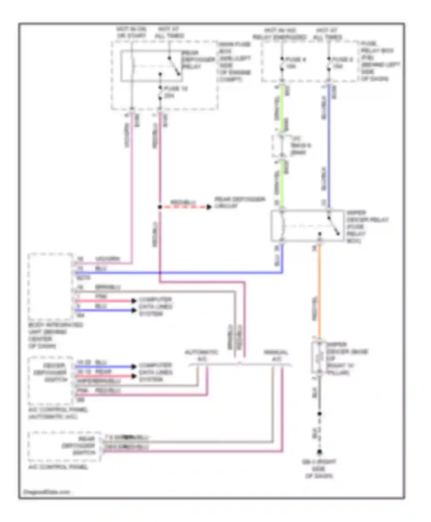 Forester Subaru SH (2007-2011): Wiper deicer circuit