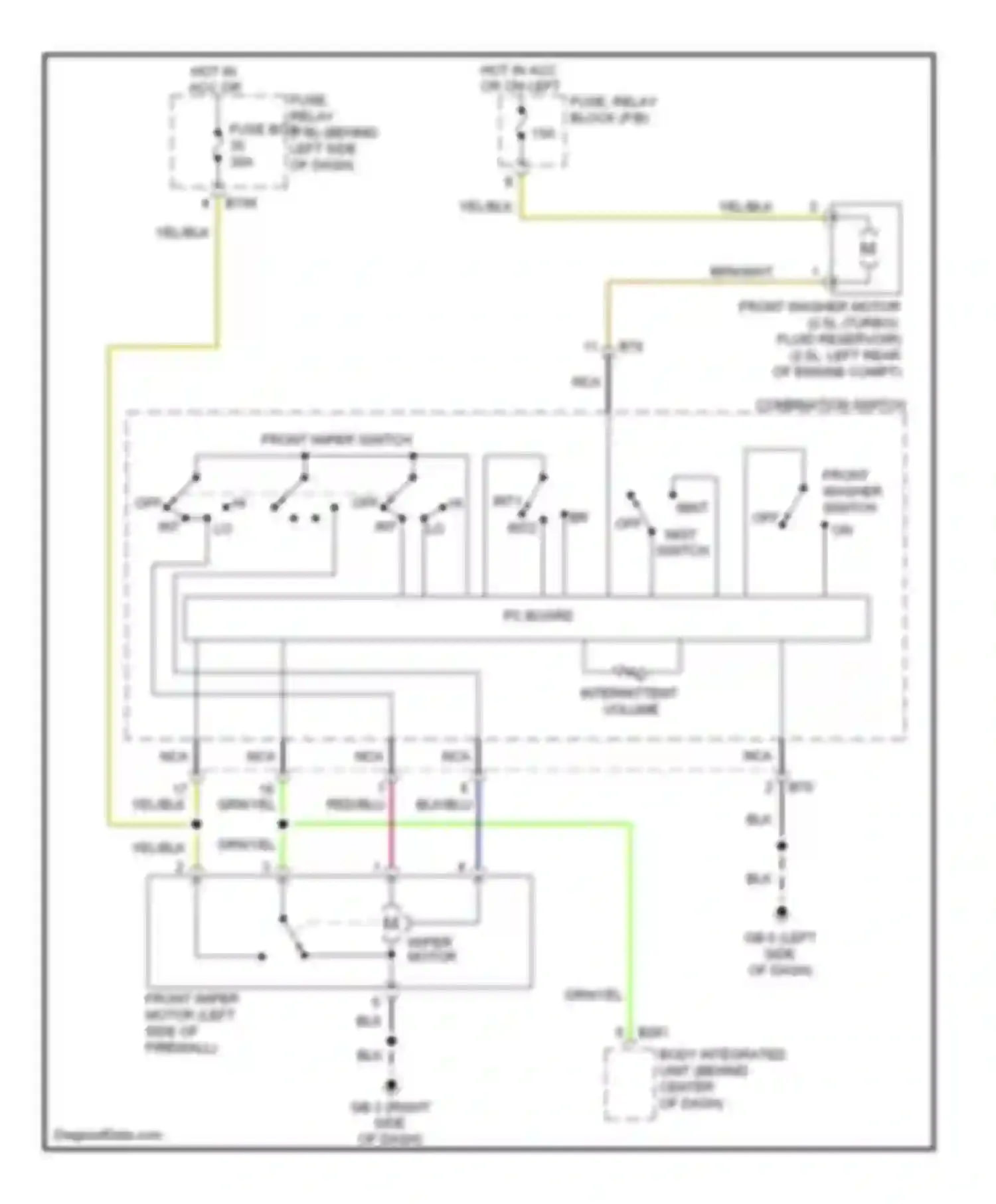 Forester Subaru SH (2007-2011): Front wiper/washer circuit
