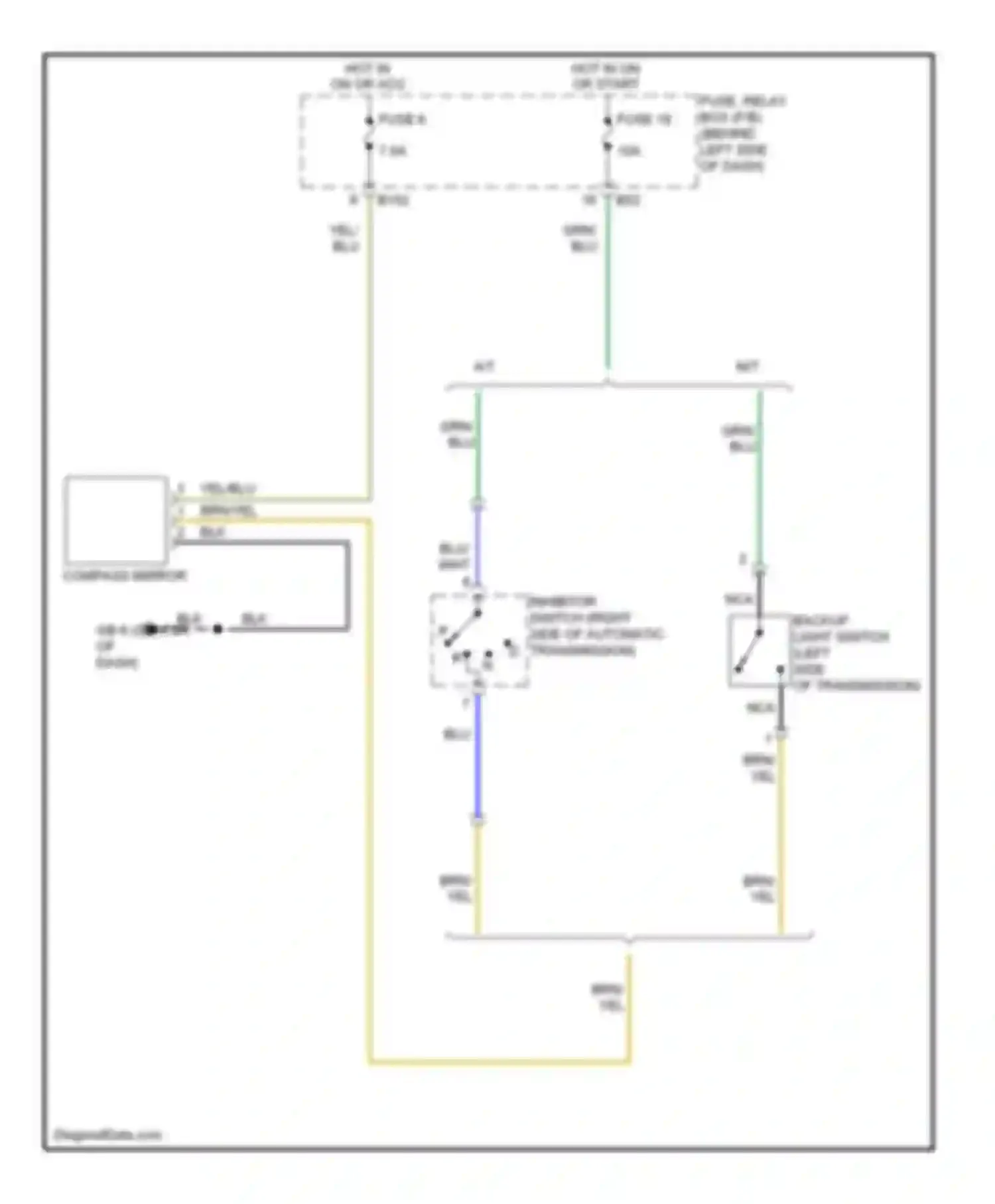 Wiring diagram compass mirror for Subaru Forester SH (2007-2011) (1 of 3)