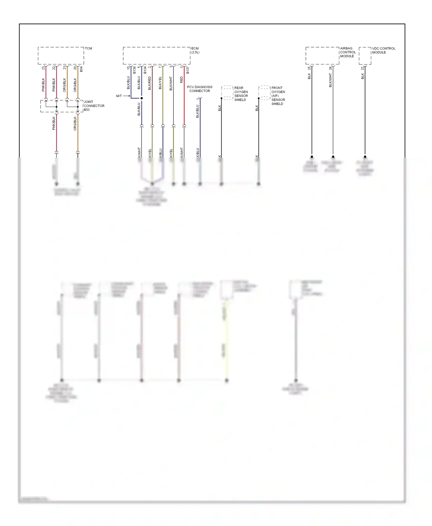 Subaru Forester SH (2007-2011) front oxygen (a/f) sensor shield wiring diagram  (1 of 1)