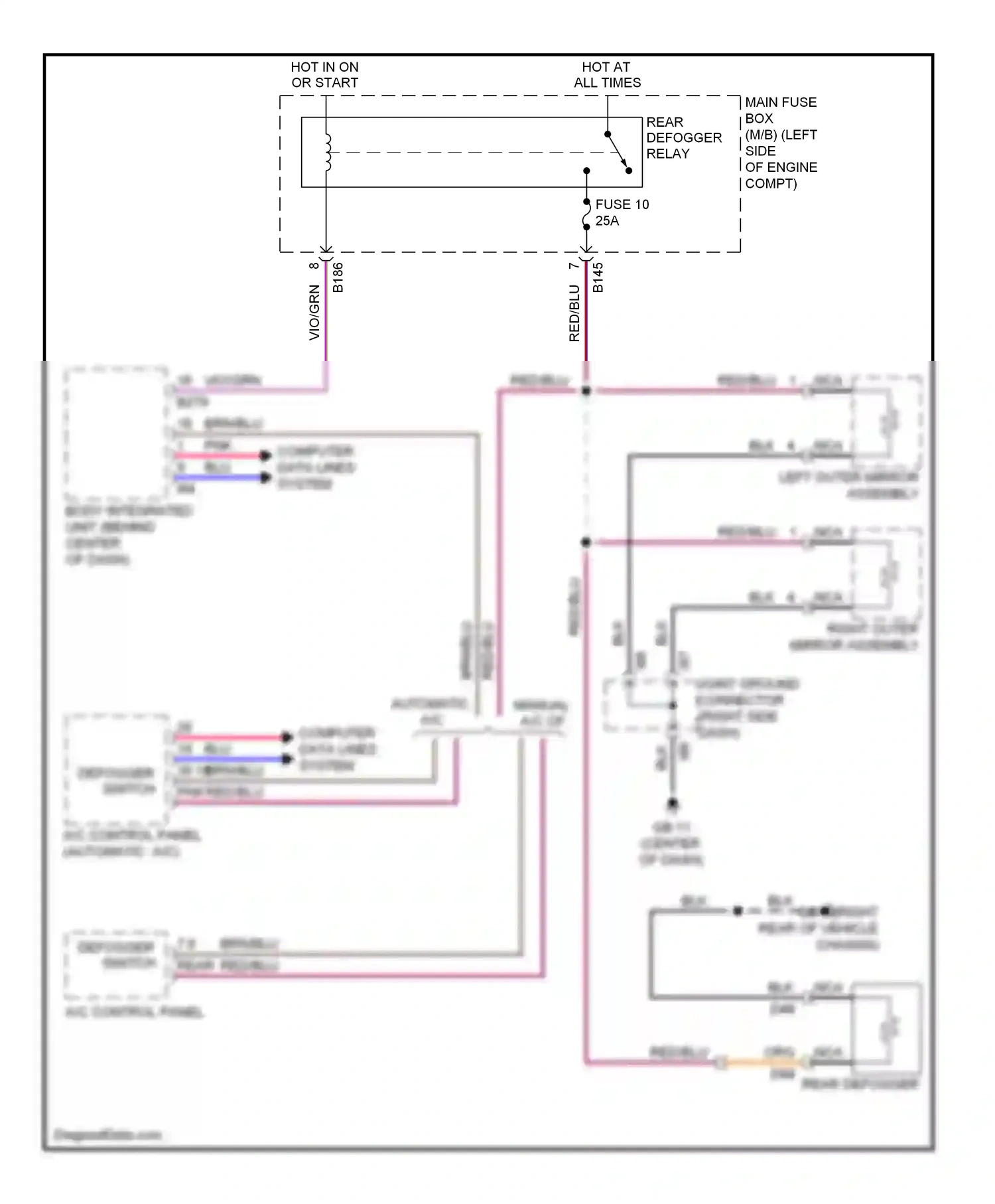 Wiring diagram fuse 10 for Subaru Forester SH (2007-2011) (1 of 2)