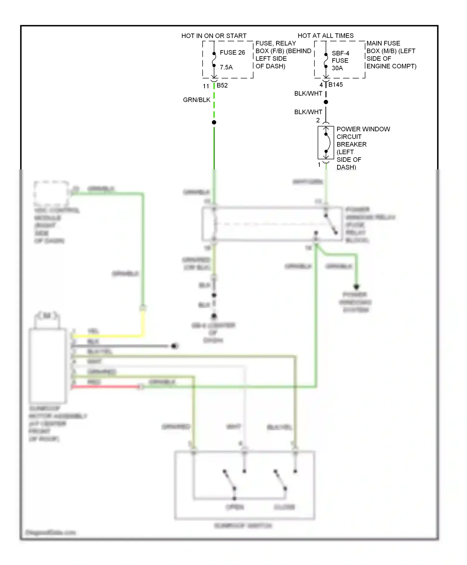Wiring diagram grn/blk for Subaru Forester SH (2007-2011) (23 of 27)