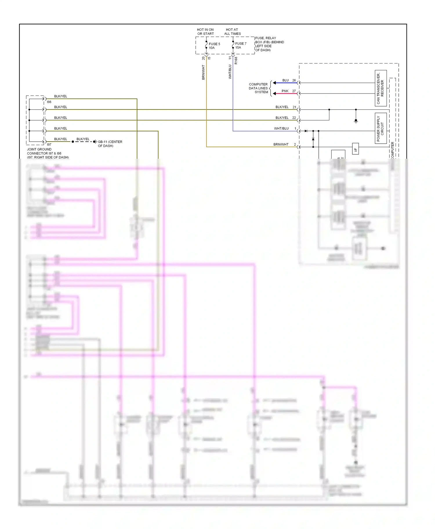 Wiring diagram hazard pocket switch light for Subaru Forester SH (2007-2011) (1 of 1)