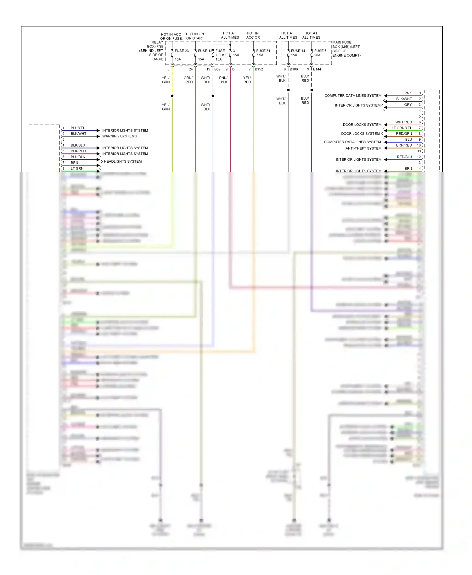 Wiring diagram horns system for Subaru Forester SH (2007-2011) (1 of 2)