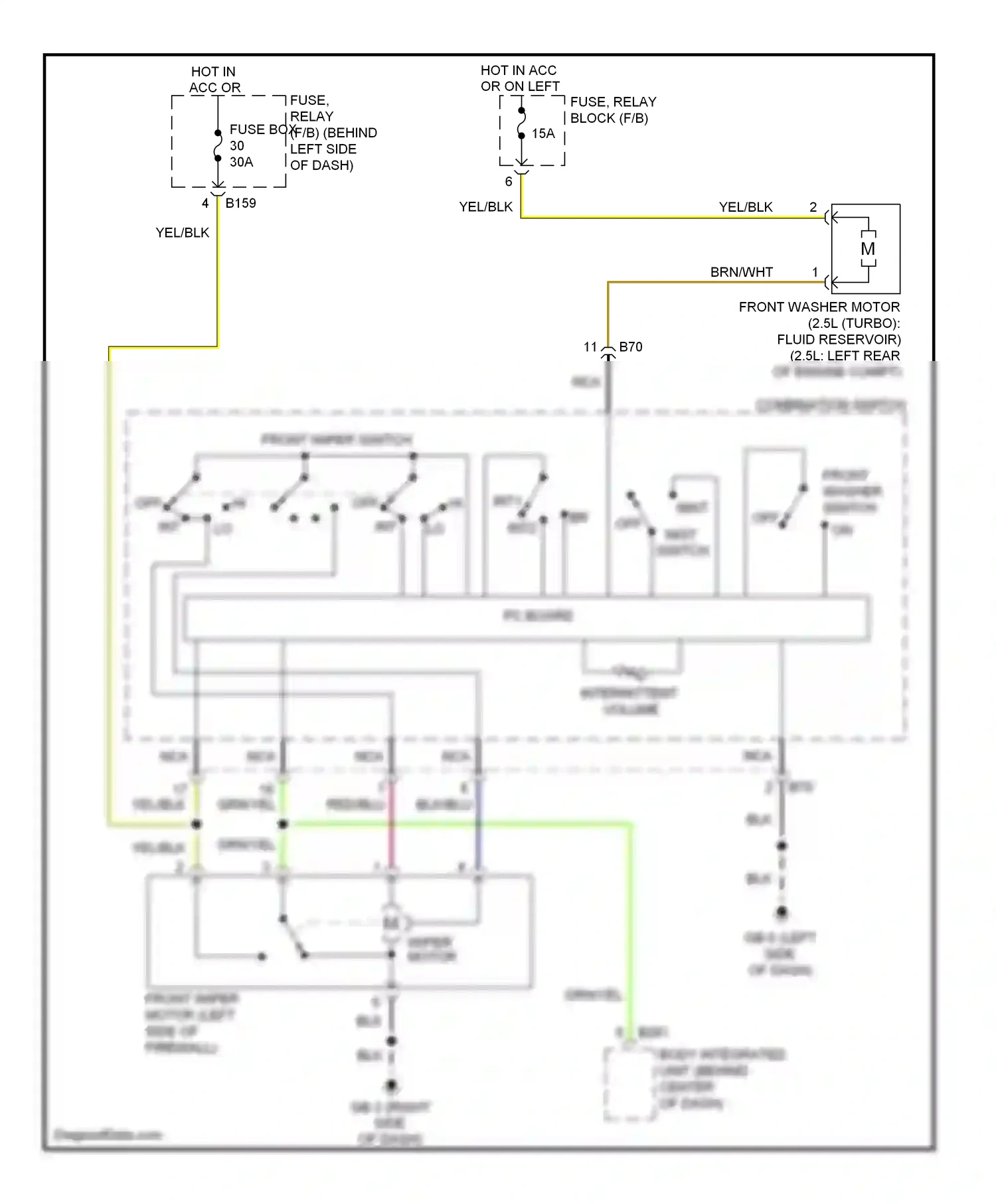 Wiring diagram pc board for Subaru Forester SH (2007-2011) (1 of 1)
