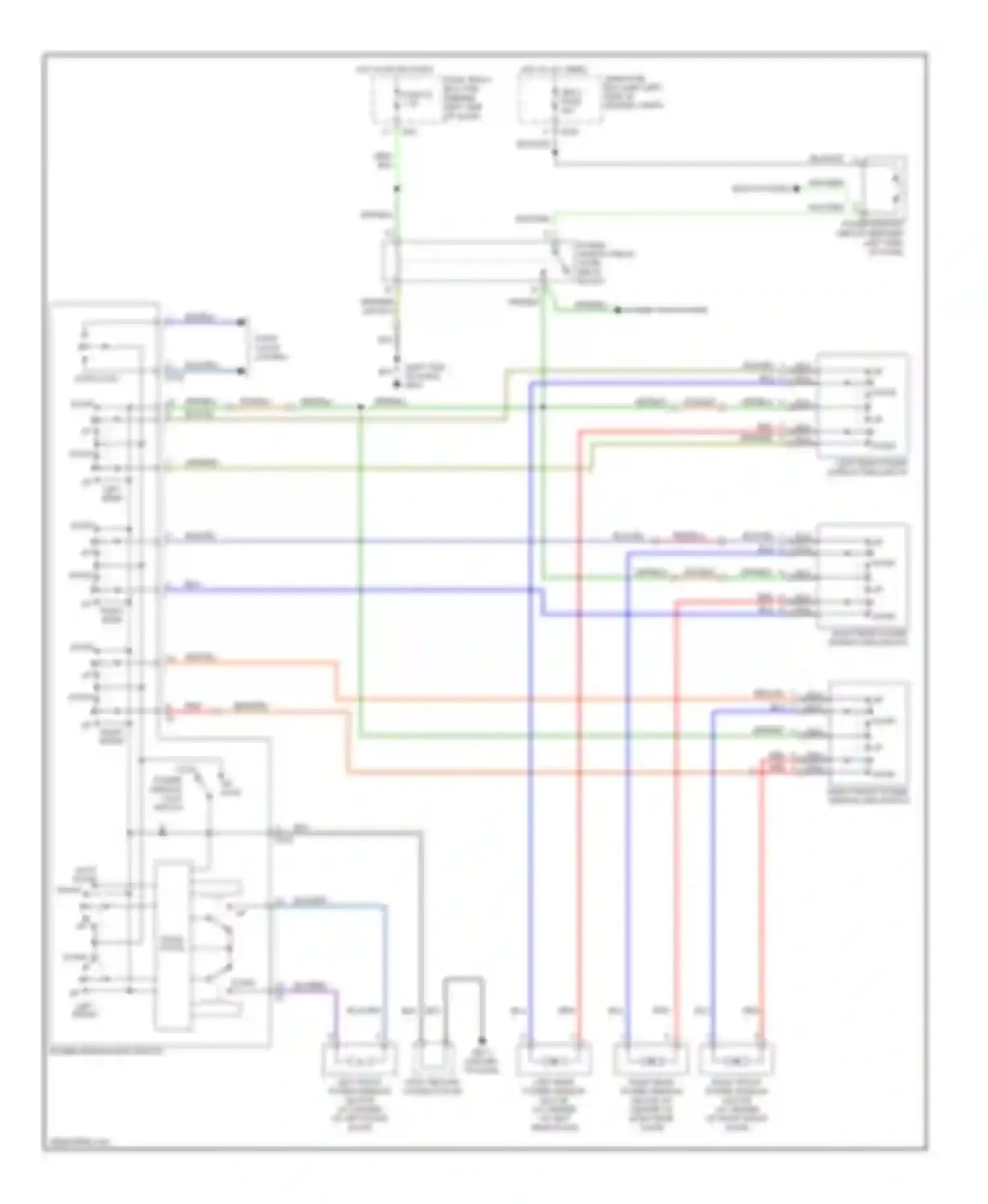 Wiring diagram right rear power window sub switch for Subaru Forester SH (2007-2011) (2 of 2)