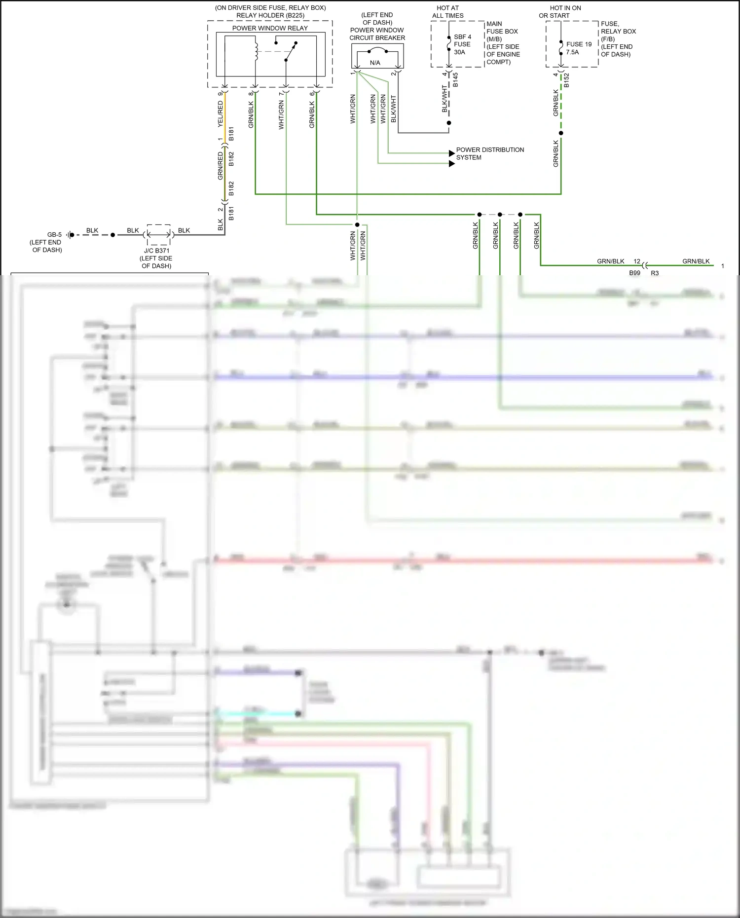 Wiring diagram door locks system for Subaru Forester SJ facelift 2 (2016-2018) (1 of 2)