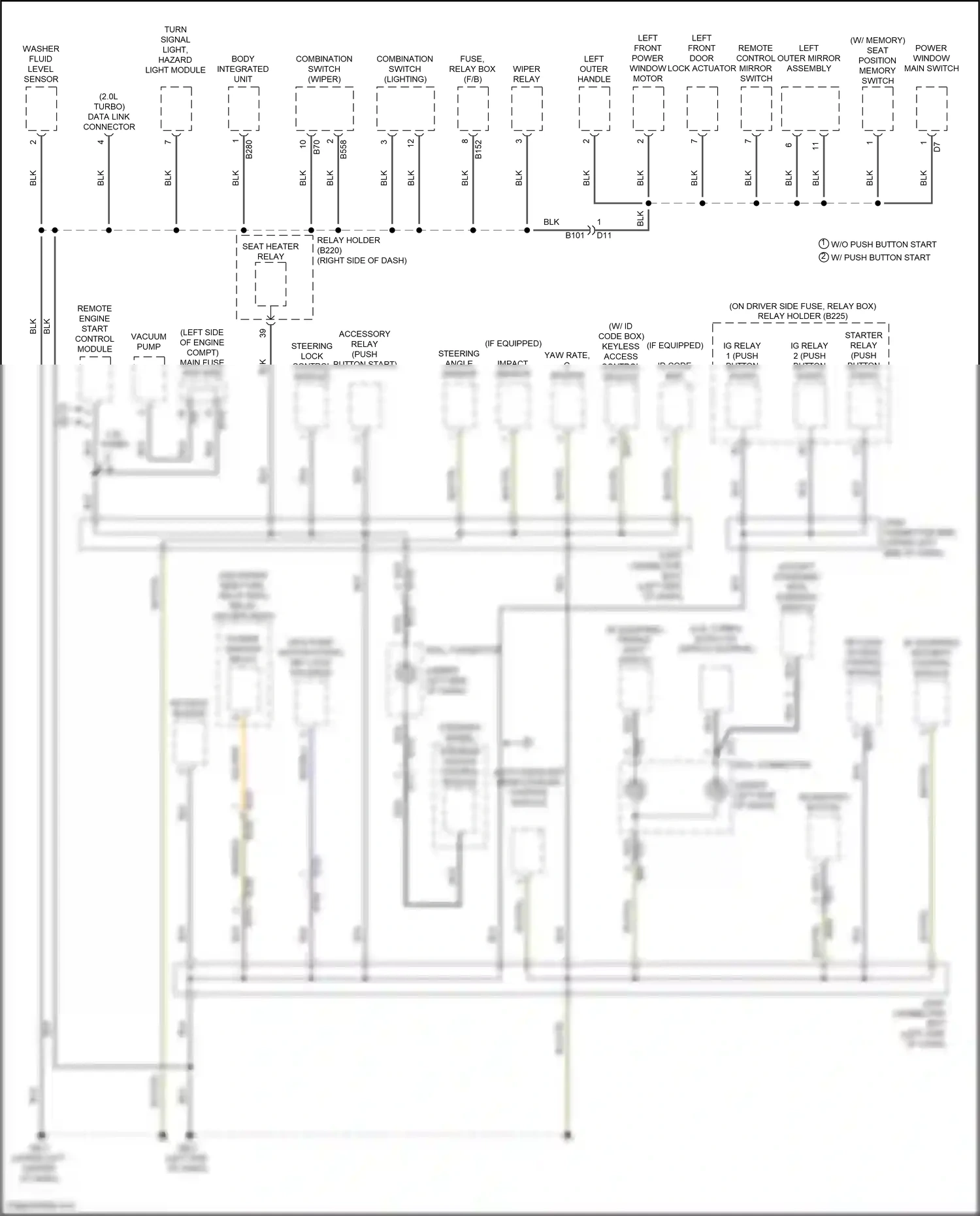 Wiring diagram keyless buzzer for Subaru Forester SJ facelift 2 (2016-2018) (3 of 5)