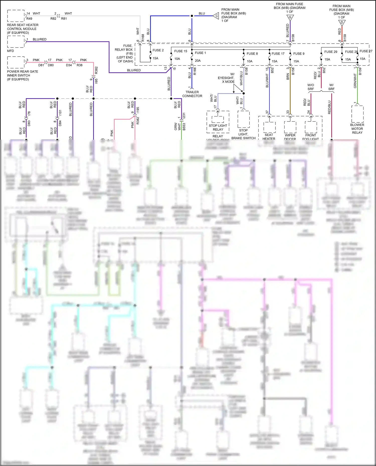 Wiring diagram left door step light for Subaru Forester SJ facelift 2 (2016-2018) (2 of 2)
