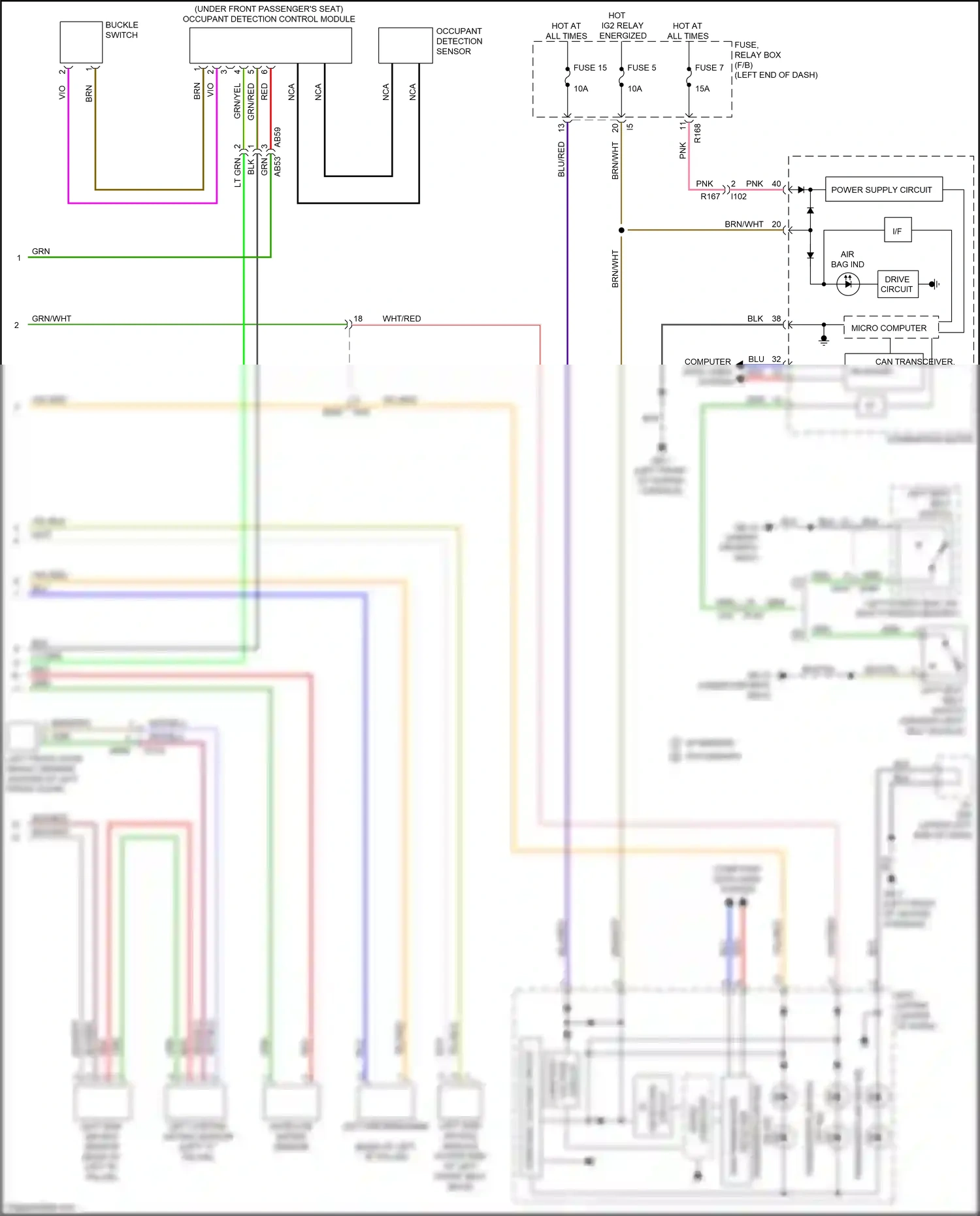 Subaru Forester SJ facelift 2 (2016-2018) left side air bag sensor wiring diagram  (1 of 1)