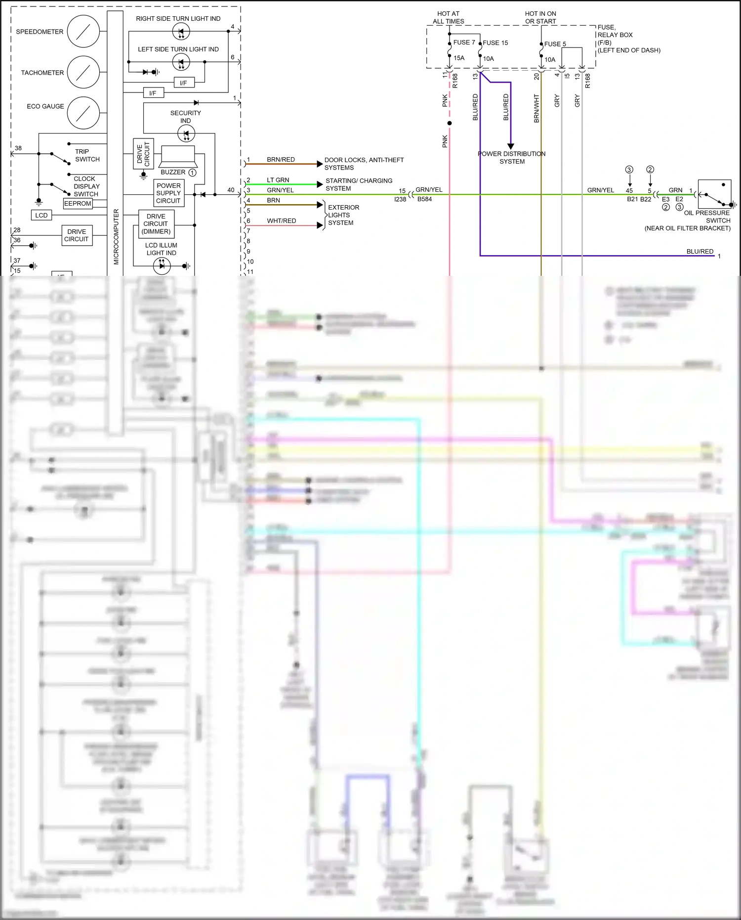 Wiring diagram left side turn light ind for Subaru Forester SJ facelift 2 (2016-2018) (1 of 1)