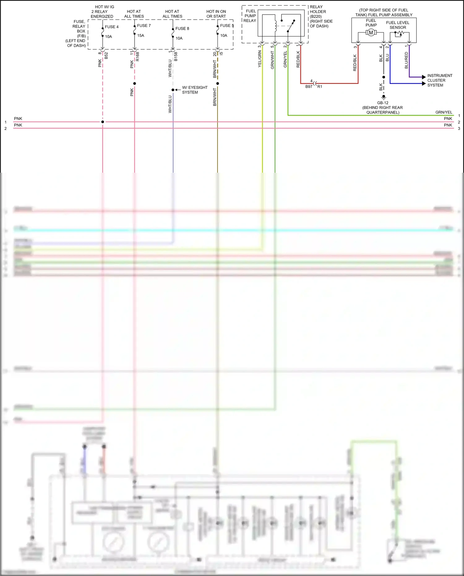 Wiring diagram low engine for Subaru Forester SJ facelift 2 (2016-2018) (2 of 2)