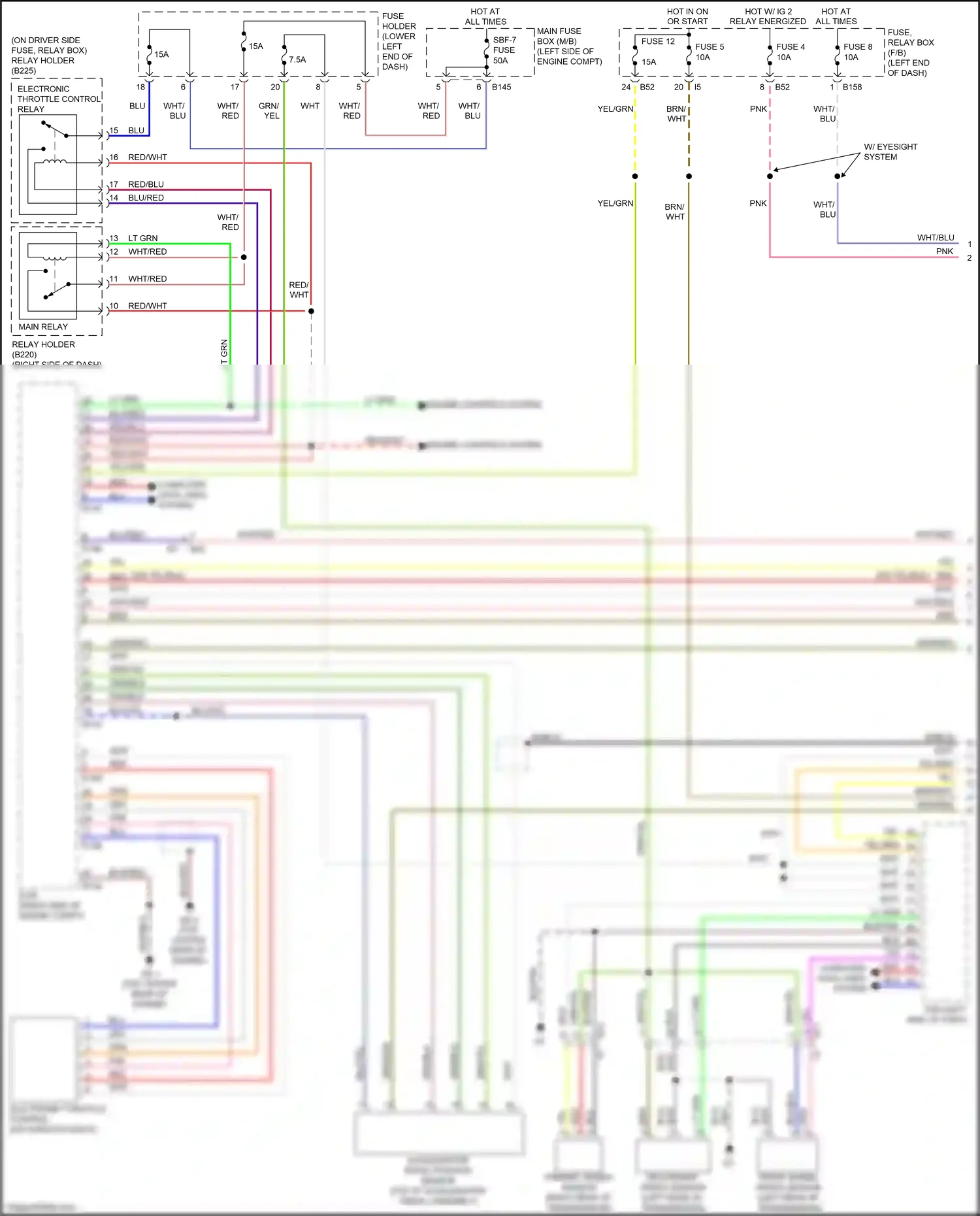 Wiring diagram main relay for Subaru Forester SJ facelift 2 (2016-2018) (1 of 6)