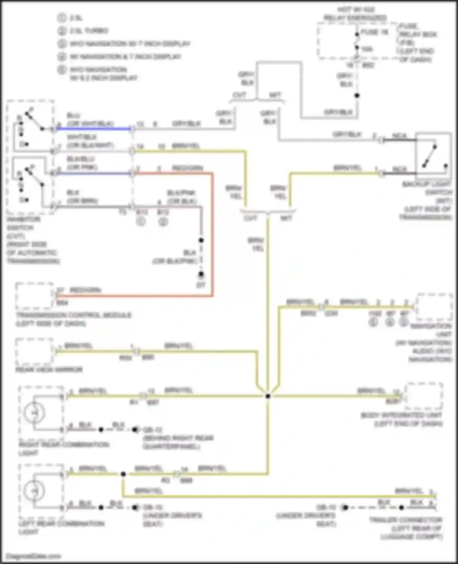 Wiring diagram navigation unit for Subaru Forester SJ facelift 2 (2016-2018) (2 of 5)