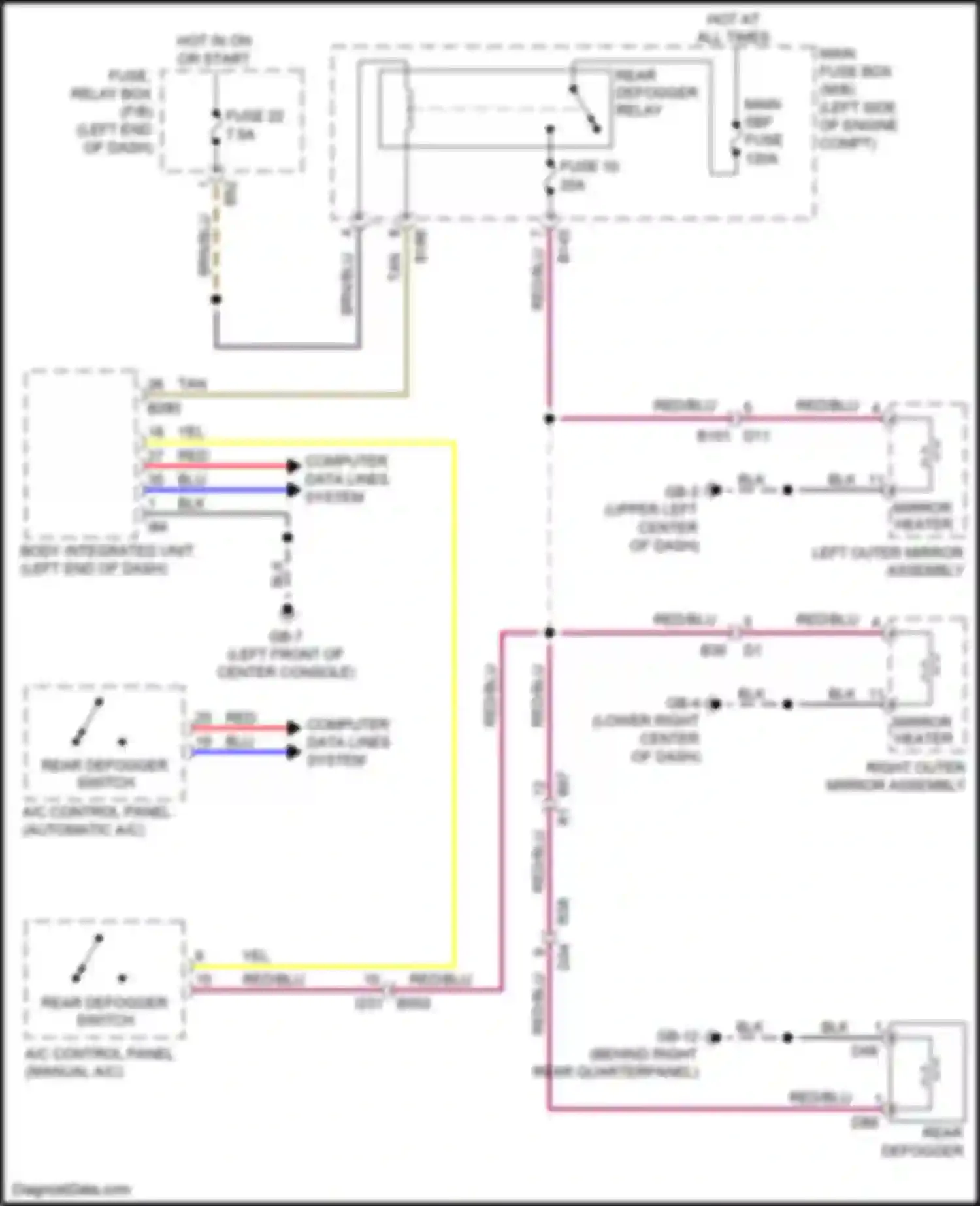 Wiring diagram rear defogger relay for Subaru Forester SJ facelift 2 (2016-2018) (1 of 3)