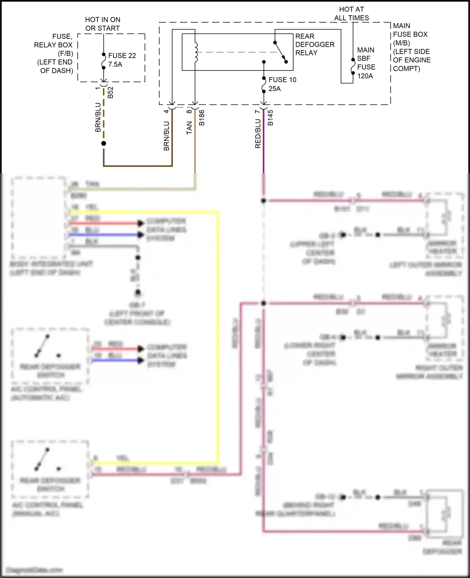 Wiring diagram red for Subaru Forester SJ facelift 2 (2016-2018) (53 of 110)