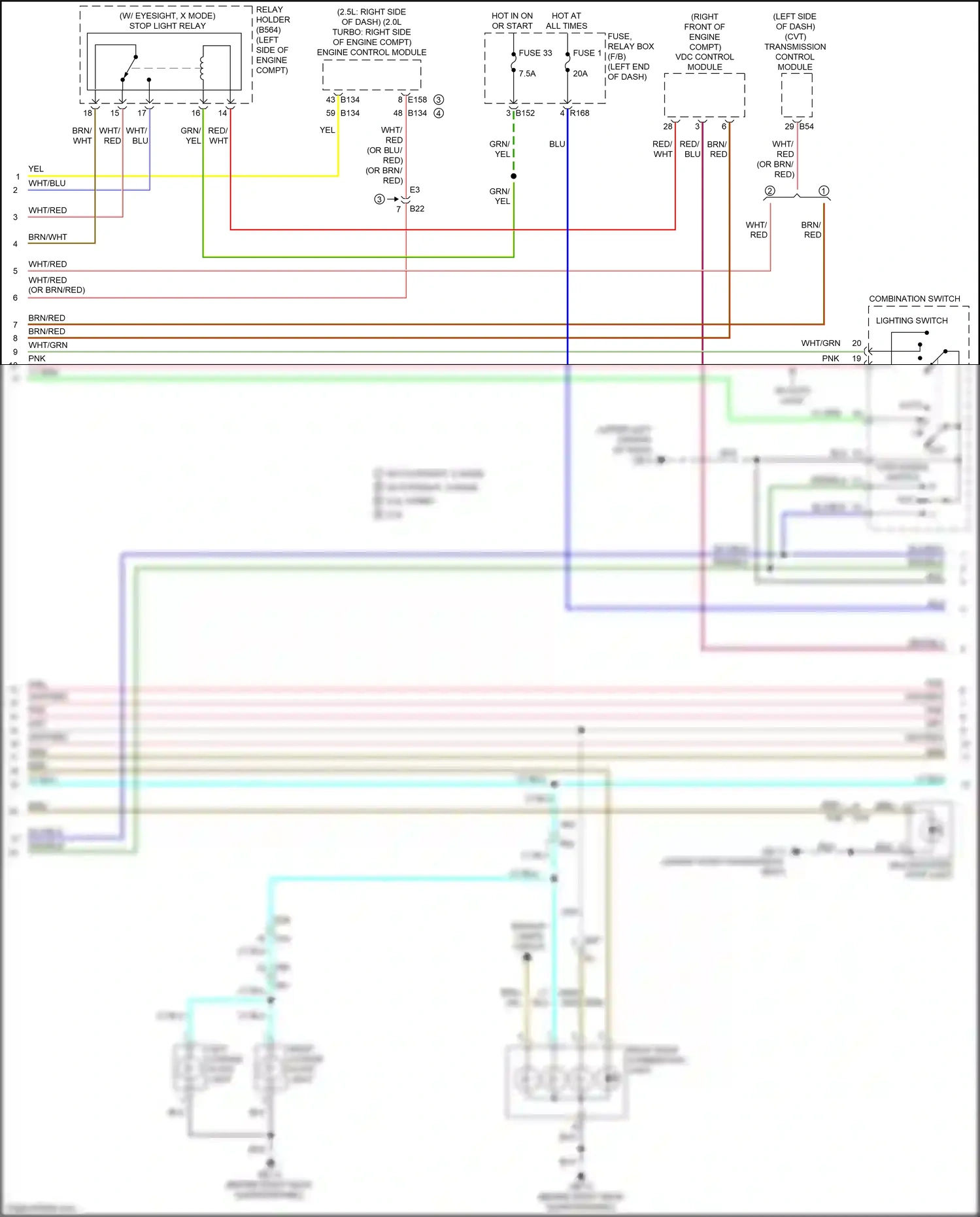 Wiring diagram red for Subaru Forester SJ facelift 2 (2016-2018) (7 of 110)