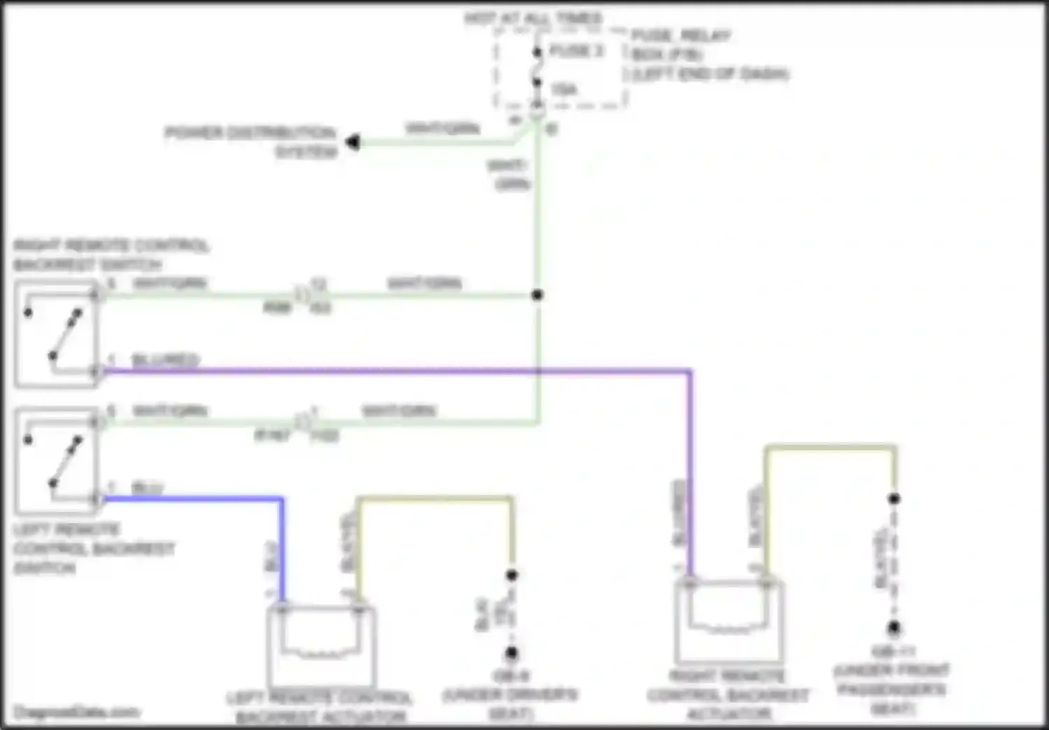 Wiring diagram right remote control backrest switch for Subaru Forester SJ facelift 2 (2016-2018) (2 of 2)