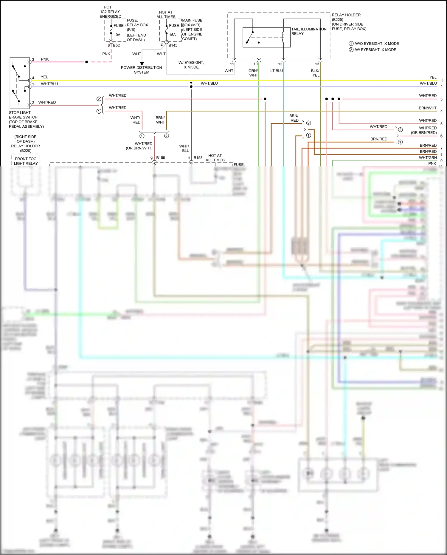 Wiring diagram stop light, brake switch for Subaru Forester SJ facelift 2 (2016-2018) (3 of 10)