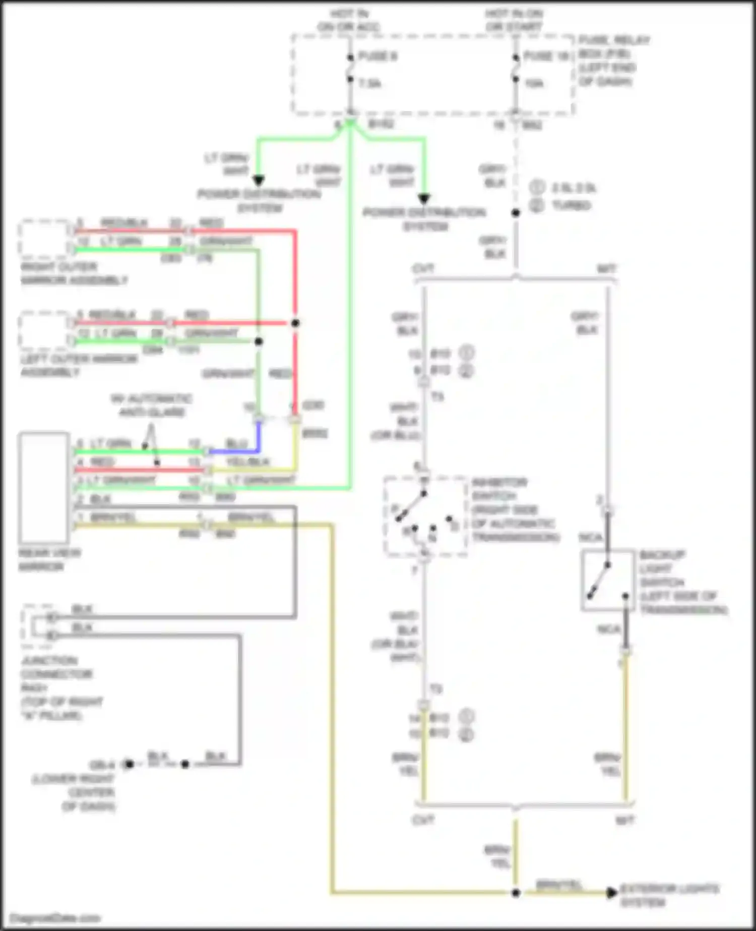 Wiring diagram backup light switch for Subaru Forester SJ facelift (2015-2016) (1 of 3)