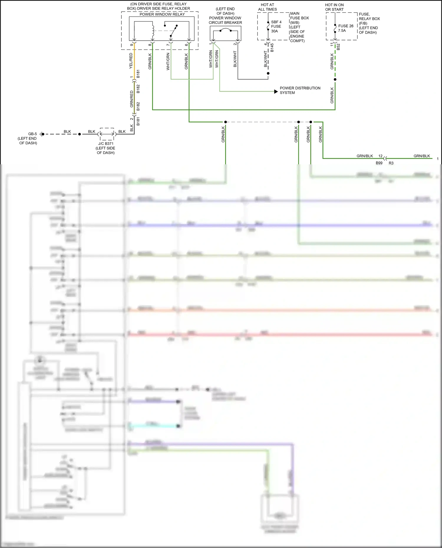 Wiring diagram door locks system for Subaru Forester SJ facelift (2015-2016) (1 of 2)
