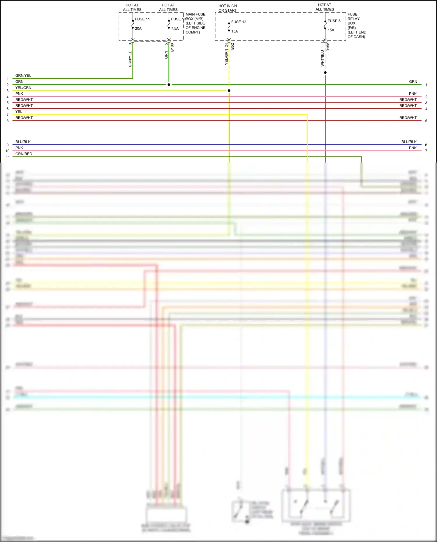 Wiring diagram fuse 13 for Subaru Forester SJ facelift (2015-2016) (5 of 5)