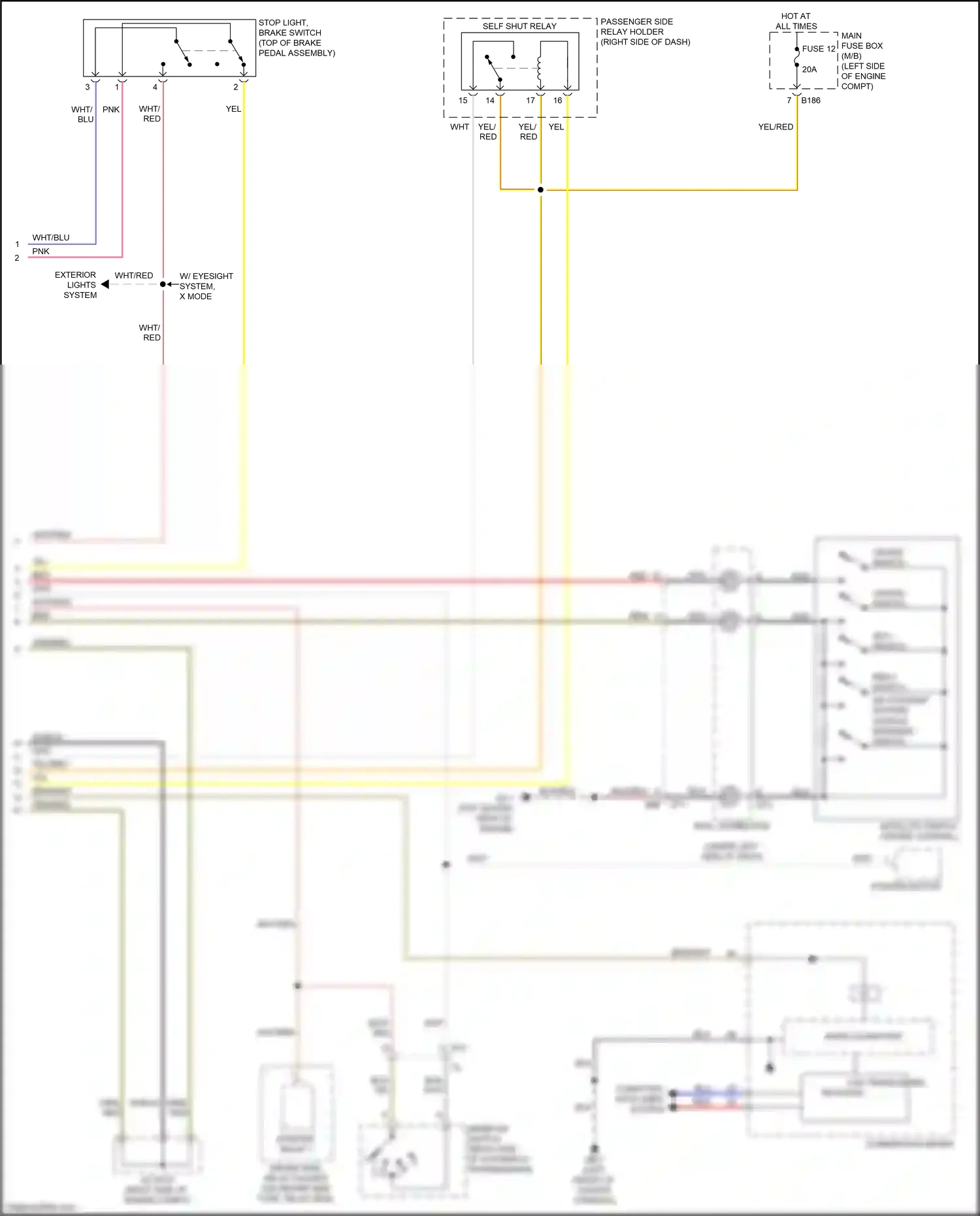 Wiring diagram res/+ switch for Subaru Forester SJ facelift (2015-2016) (1 of 2)