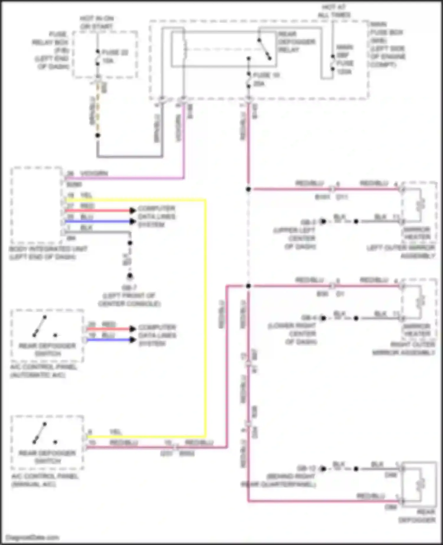 Wiring diagram right outer mirror assembly for Subaru Forester SJ facelift (2015-2016) (5 of 7)