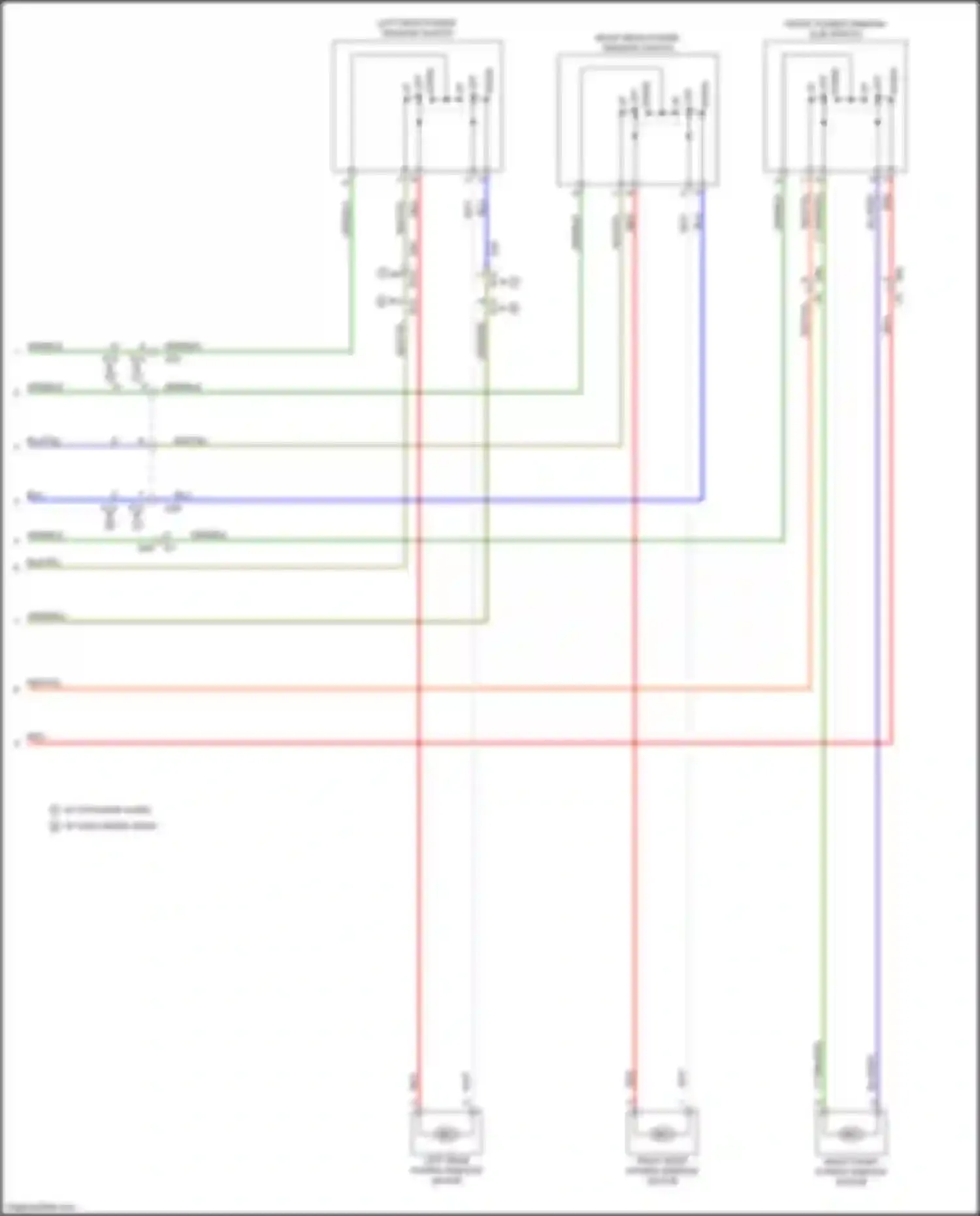 Wiring diagram right rear power window switch for Subaru Forester SJ facelift (2015-2016) (1 of 2)