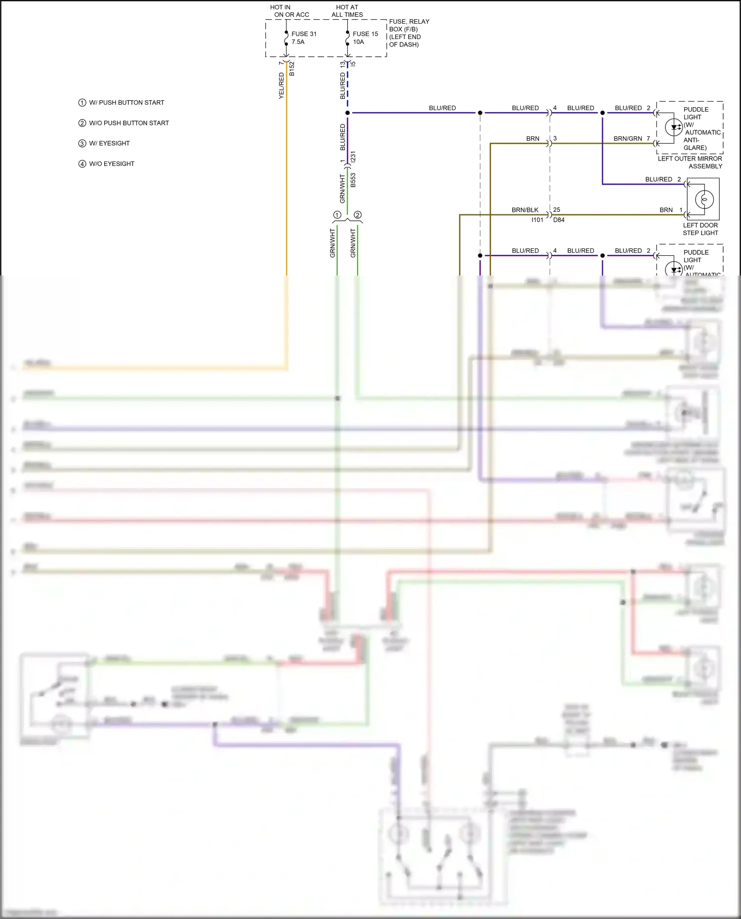 Wiring diagram room light for Subaru Forester SJ facelift (2015-2016) (1 of 3)