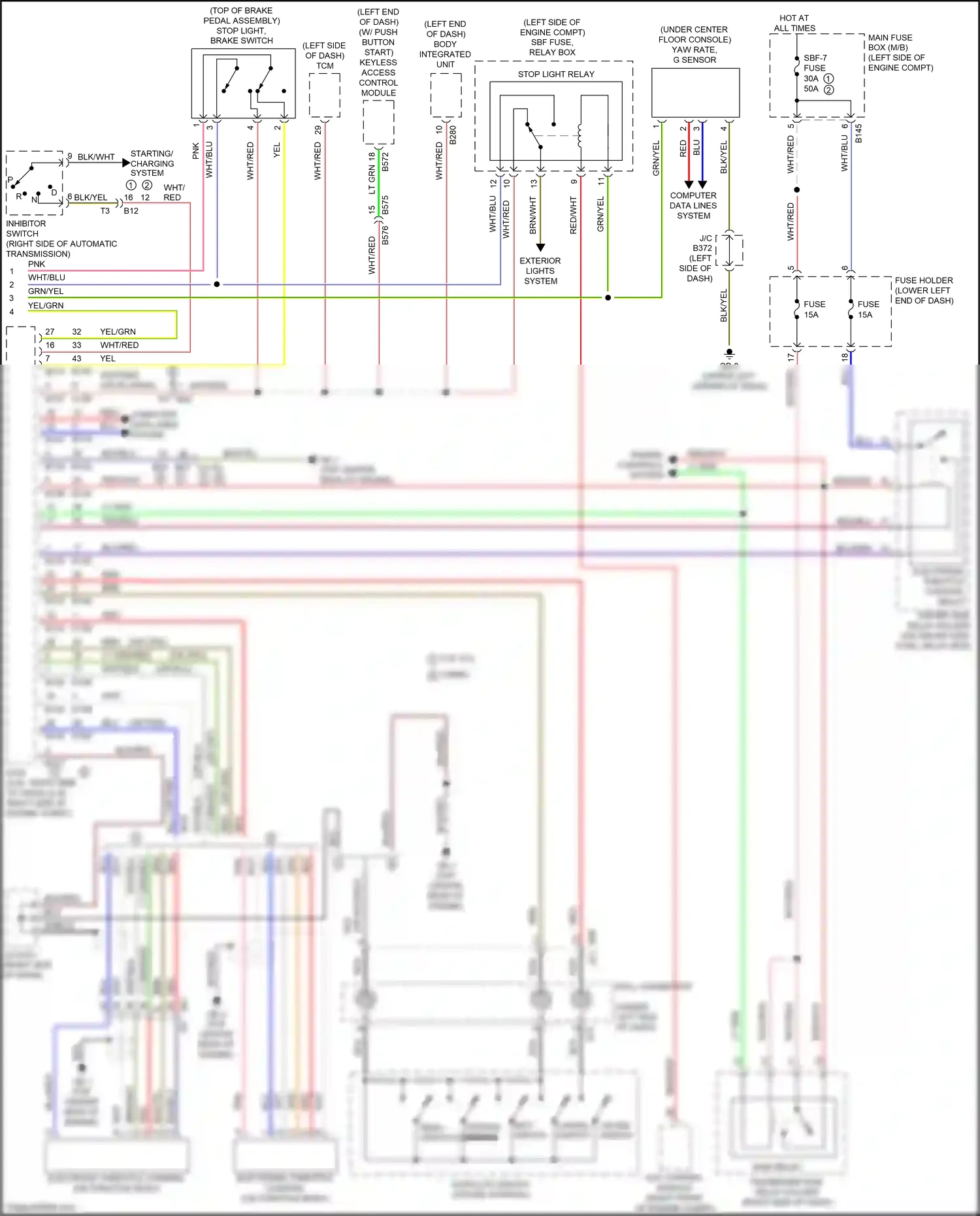Wiring diagram stop light relay for Subaru Forester SJ facelift (2015-2016) (1 of 3)
