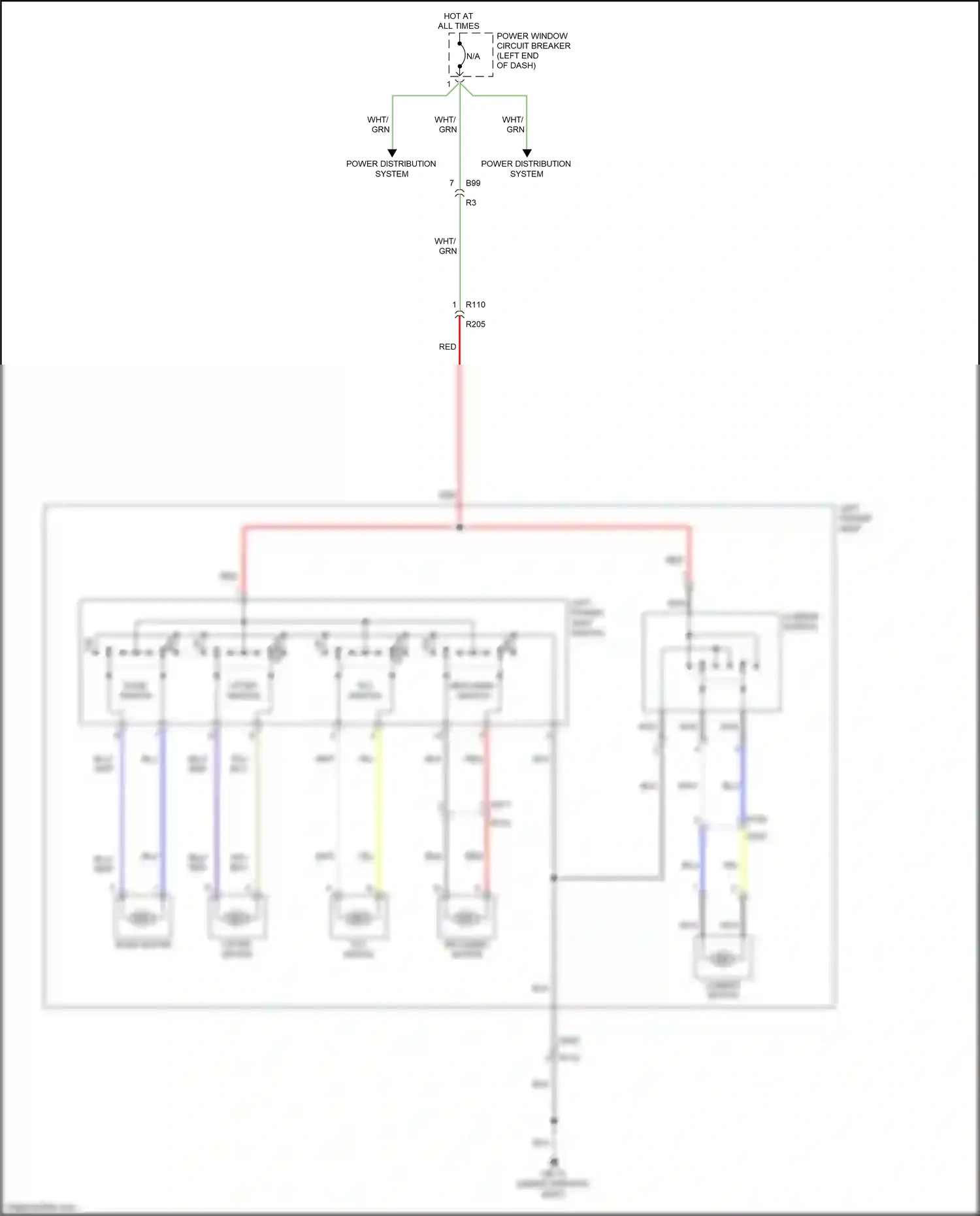 Wiring diagram tilt switch for Subaru Forester SJ facelift (2015-2016) (1 of 1)