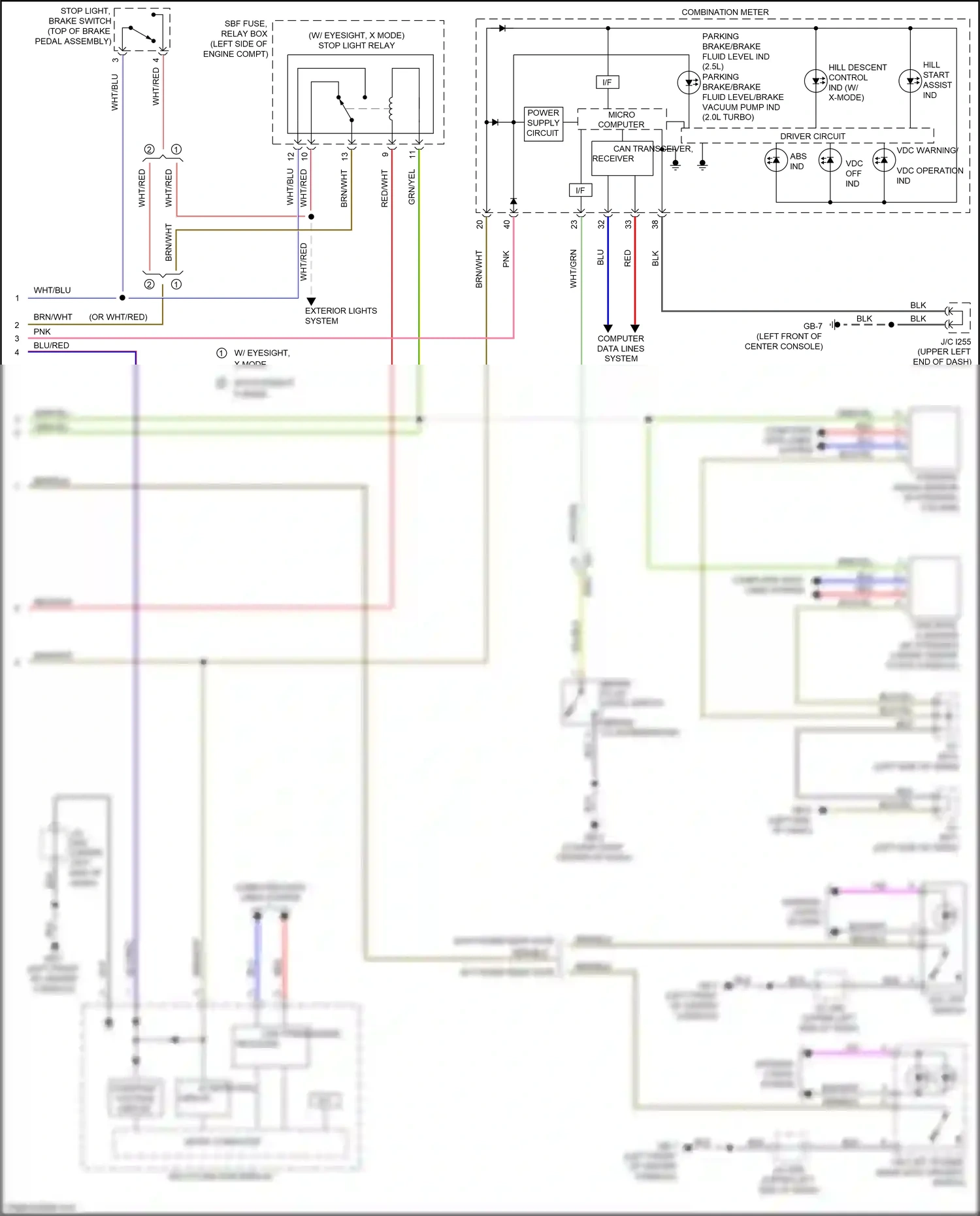 Wiring diagram vdc off switch for Subaru Forester SJ facelift (2015-2016) (1 of 4)