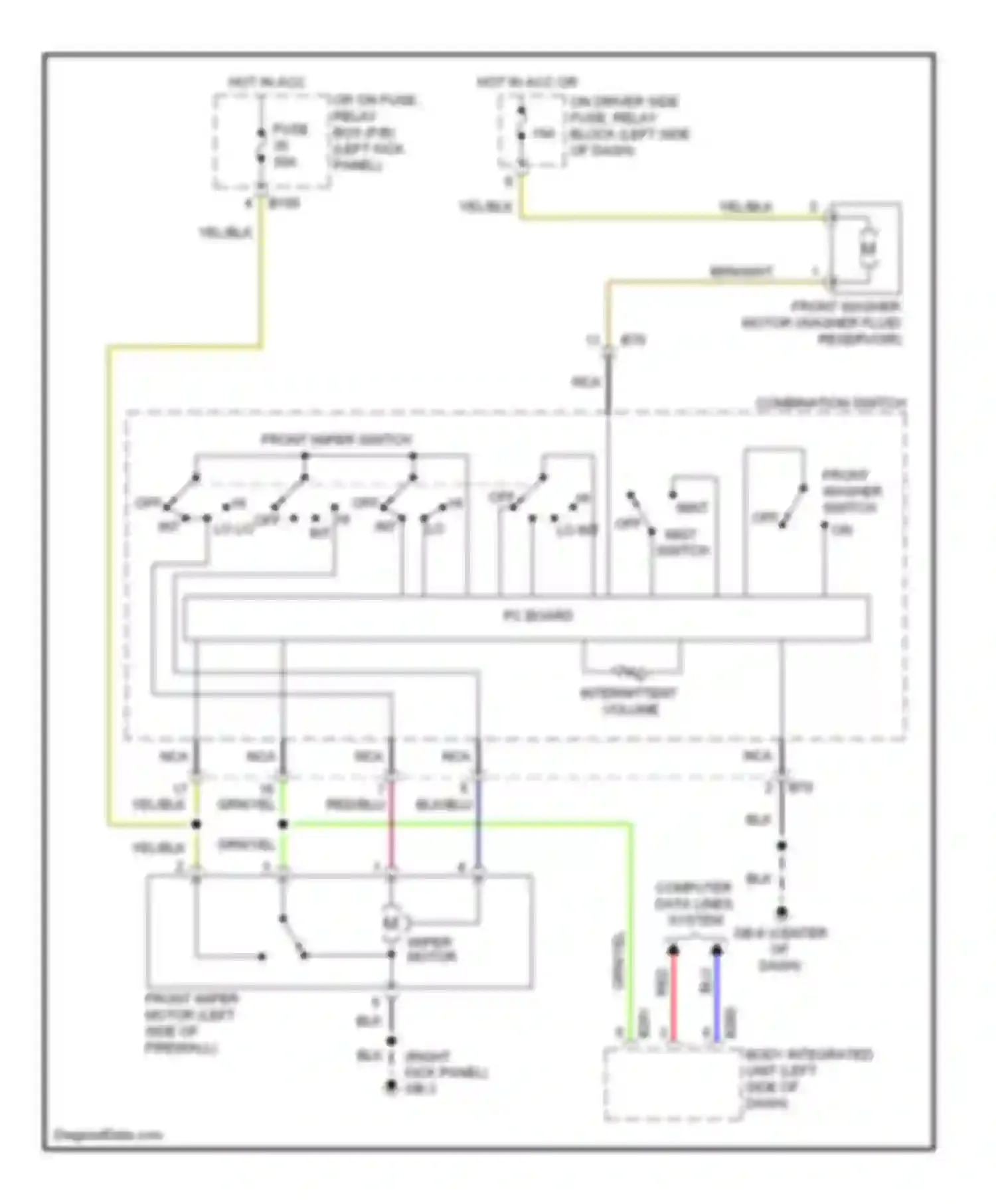Forester Subaru SJ (2012-2015): Front wiper/washer circuit