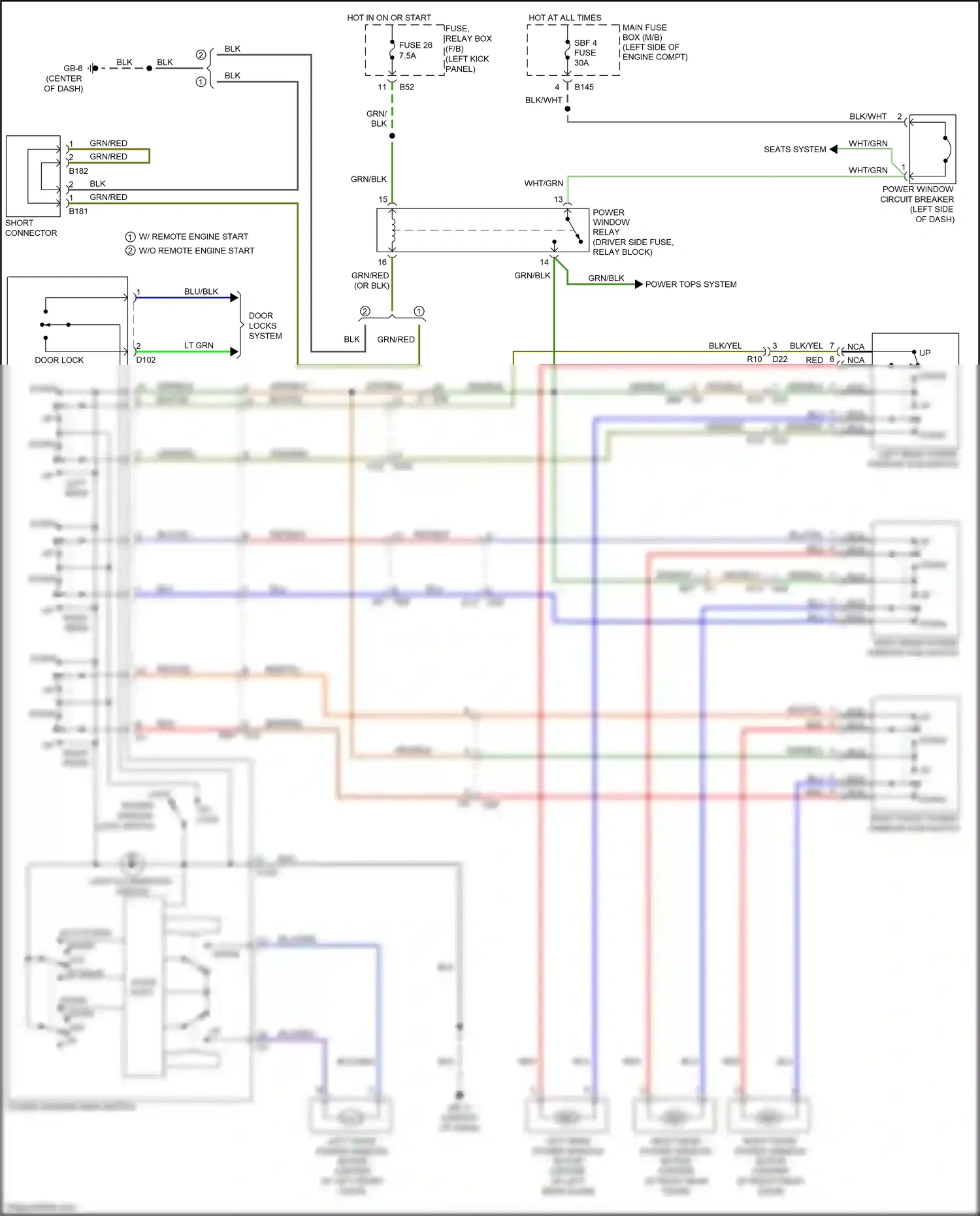 Wiring diagram auto down for Subaru Forester SJ (2012-2015) (2 of 2)