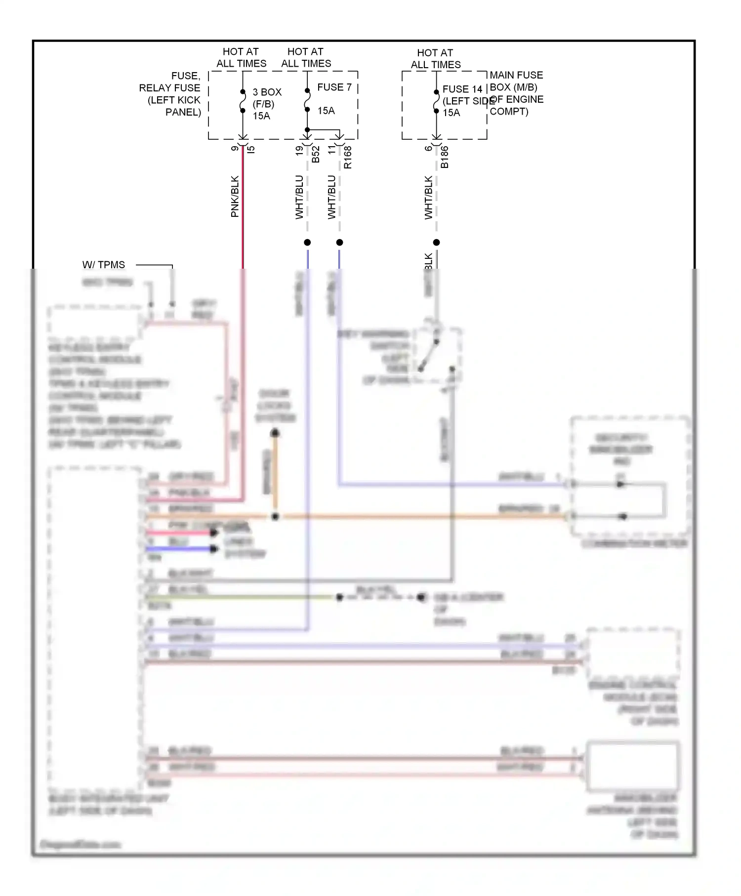 Wiring diagram door locks system for Subaru Forester SJ (2012-2015) (2 of 6)