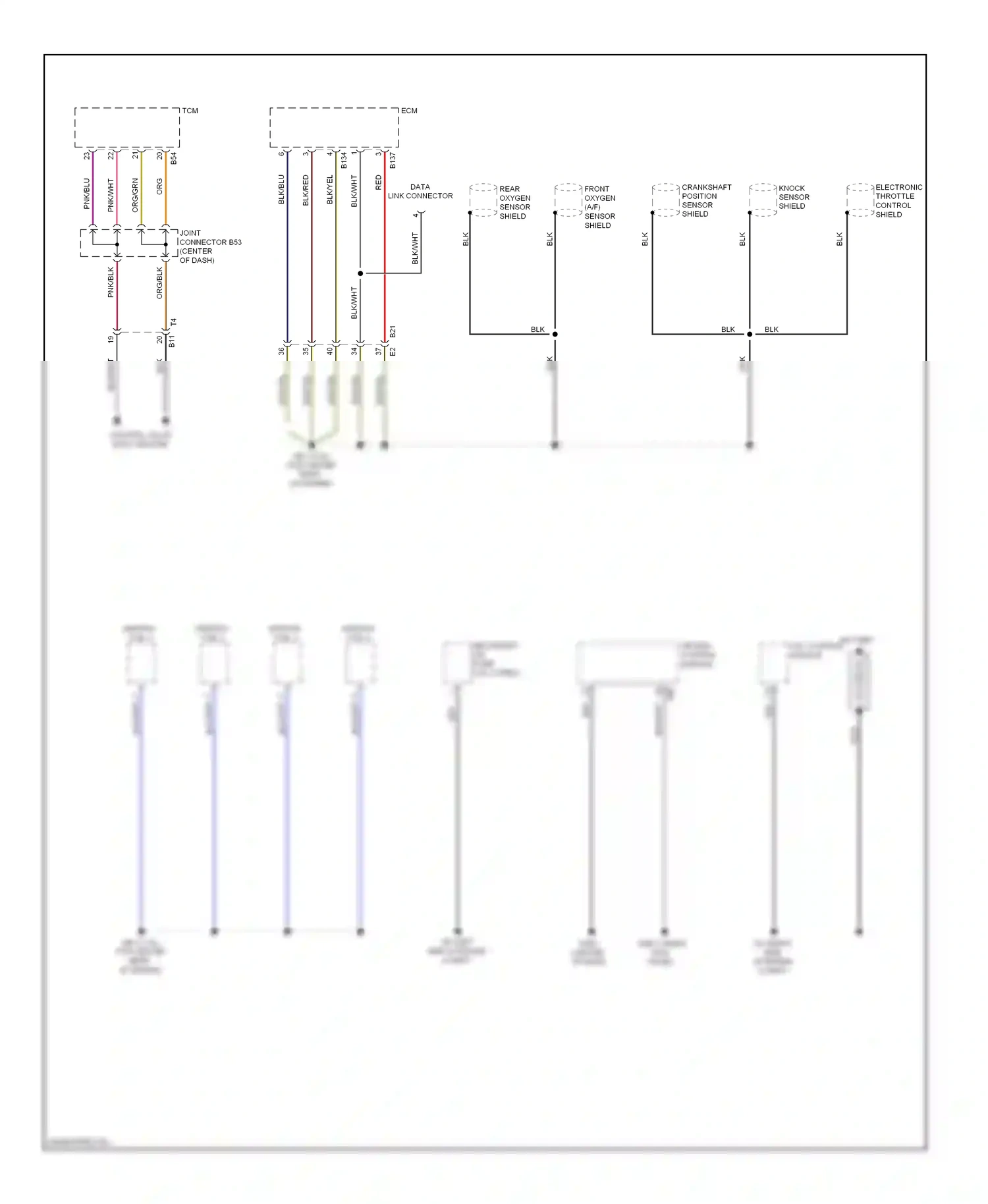 Subaru Forester SJ (2012-2015) front oxygen (a/f) sensor shield wiring diagram  (2 of 2)