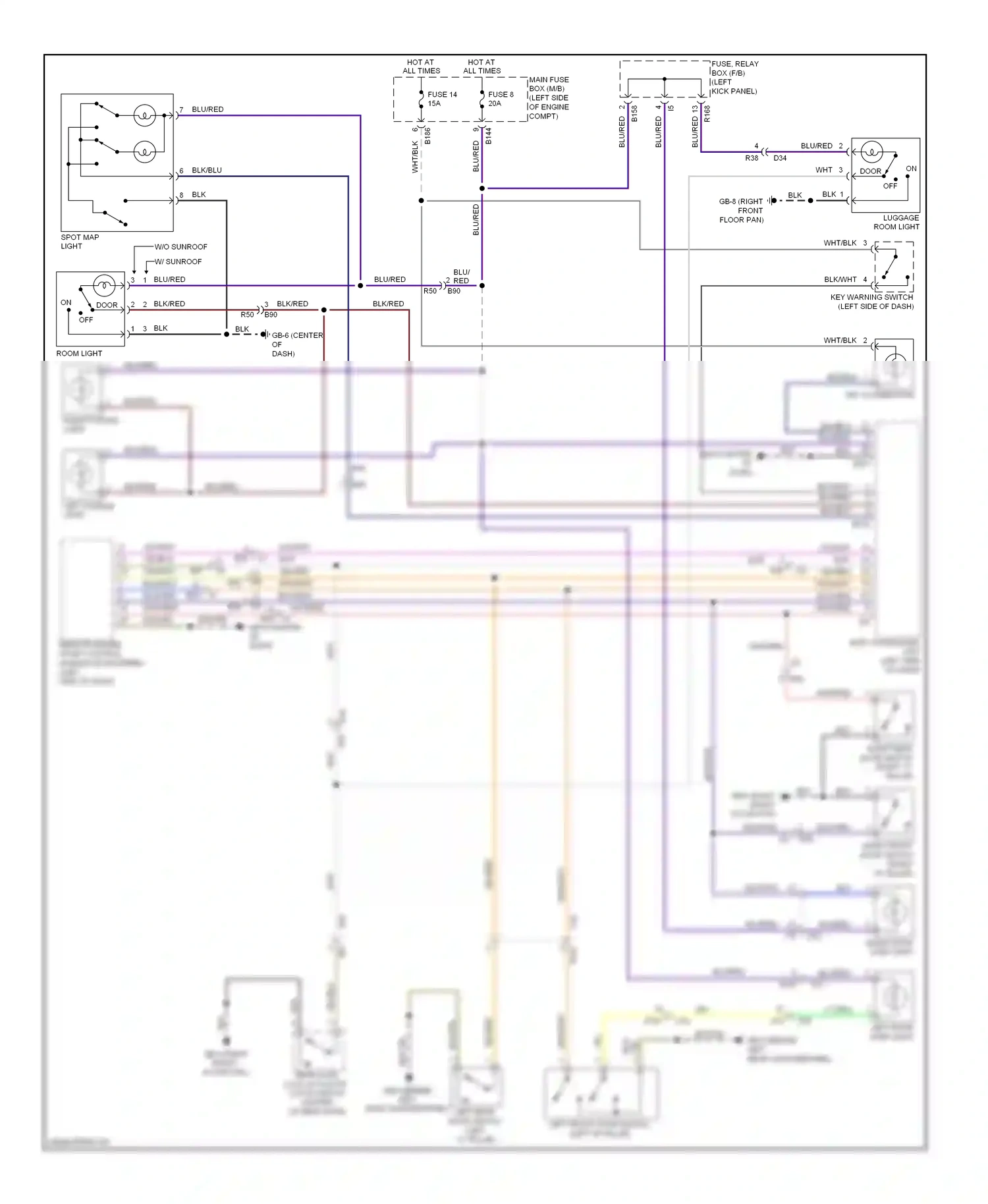 Wiring diagram left door step light for Subaru Forester SJ (2012-2015) (1 of 2)