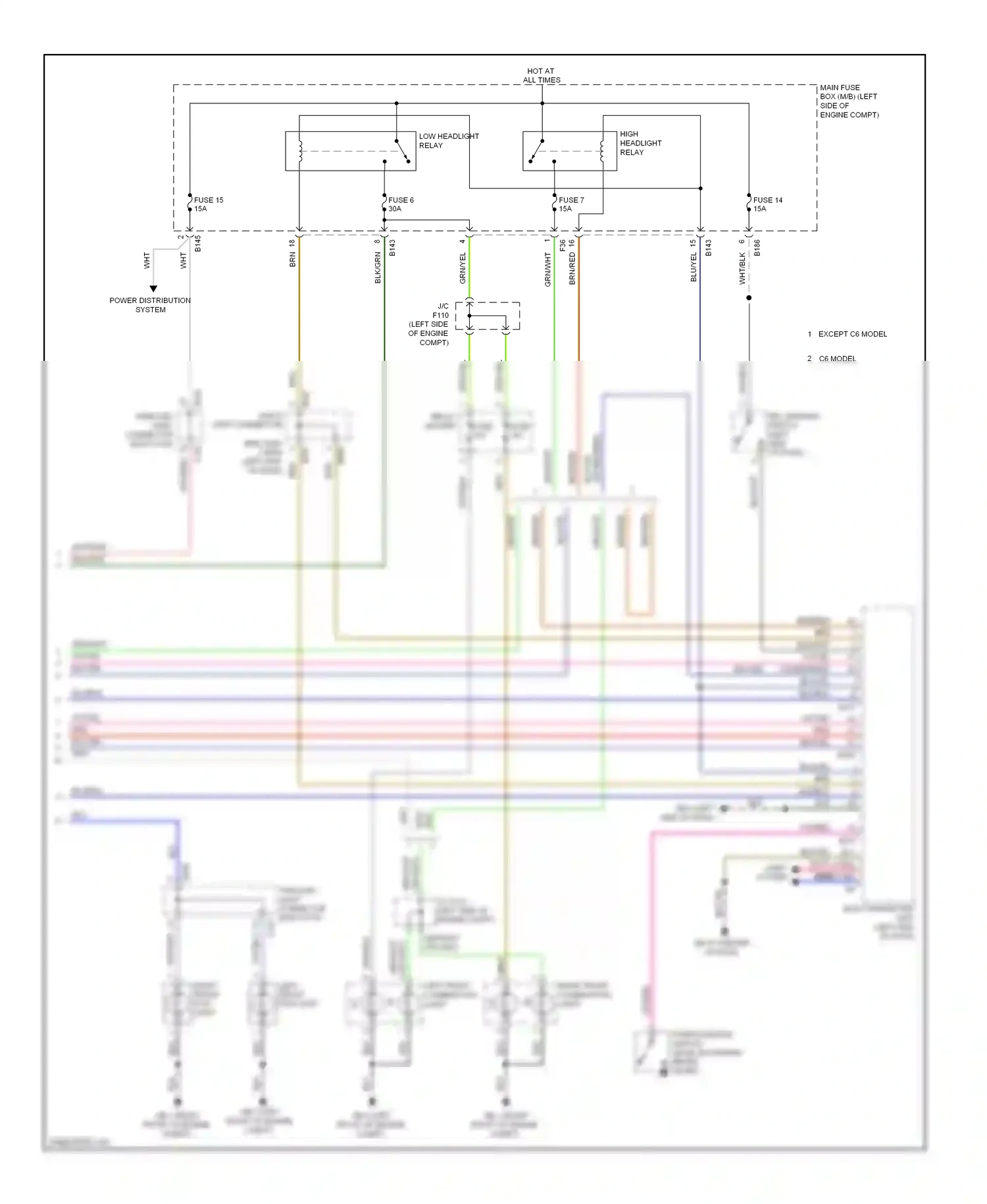 Wiring diagram left front combination light for Subaru Forester SJ (2012-2015) (3 of 3)