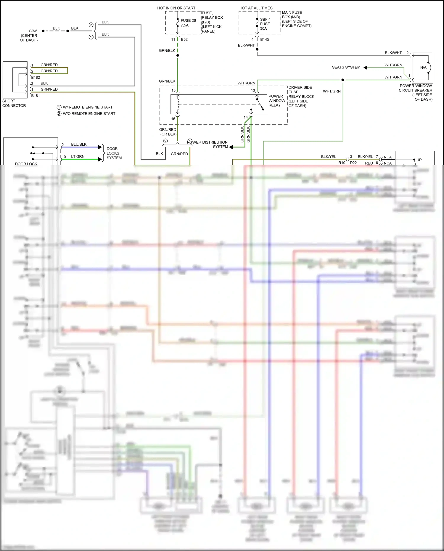 Wiring diagram right front power window motor for Subaru Forester SJ (2012-2015) (1 of 2)