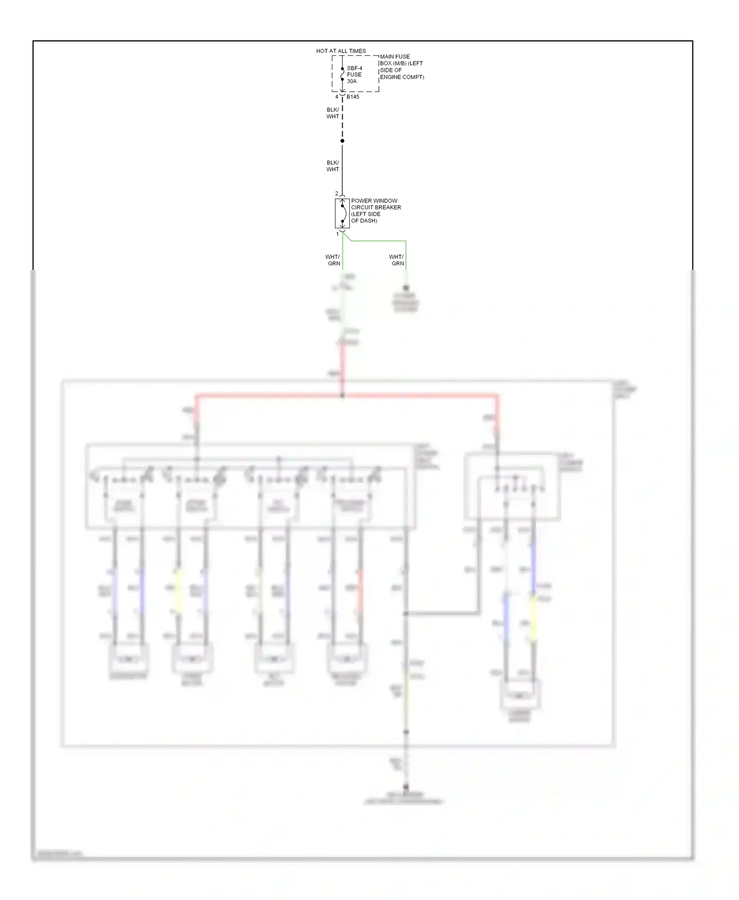 Wiring diagram slide motor for Subaru Forester SJ (2012-2015) (1 of 1)