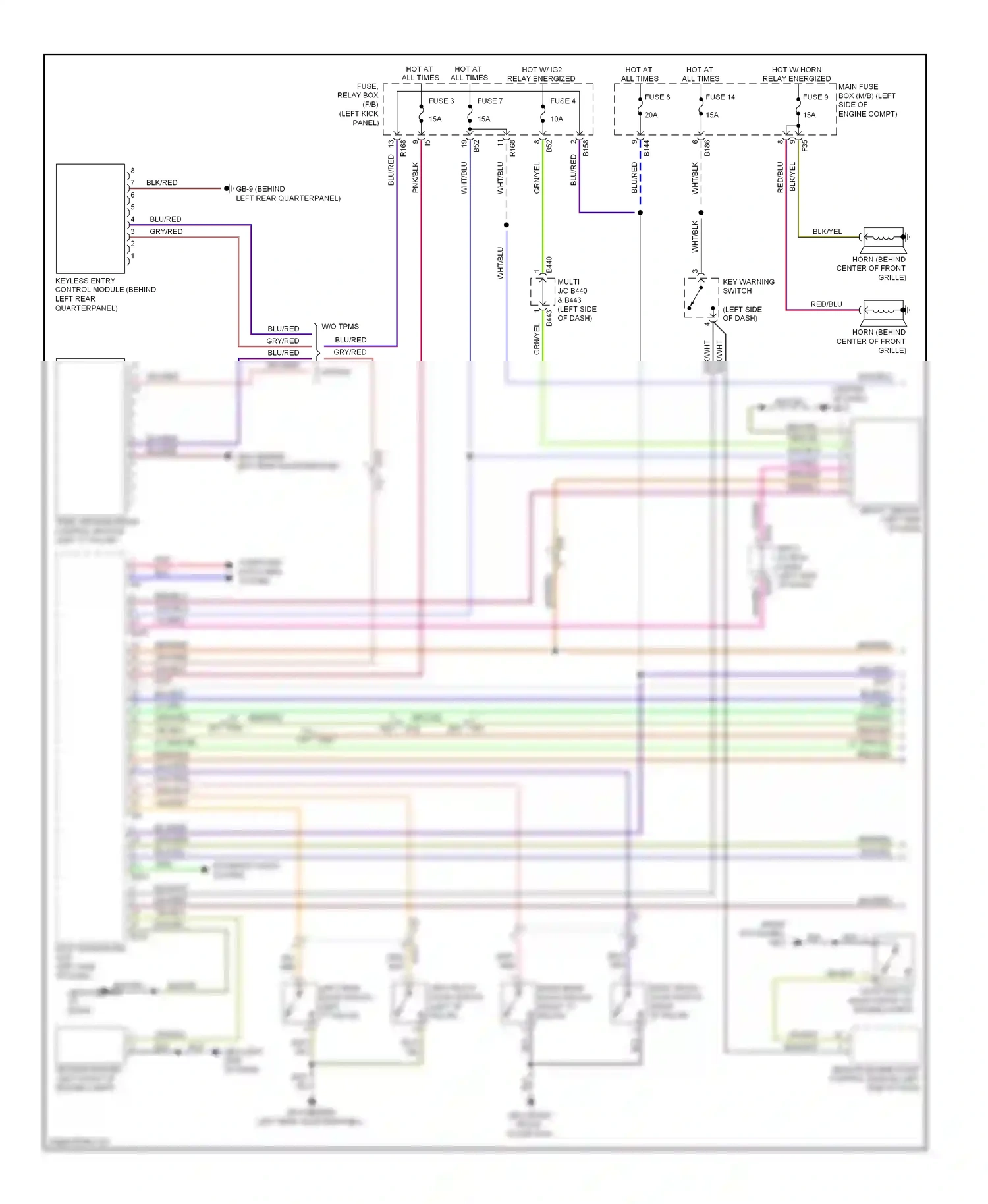 Subaru Forester SJ (2012-2015) tpms, keyless entry control module (left "c" pillar) wiring diagram  (2 of 4)