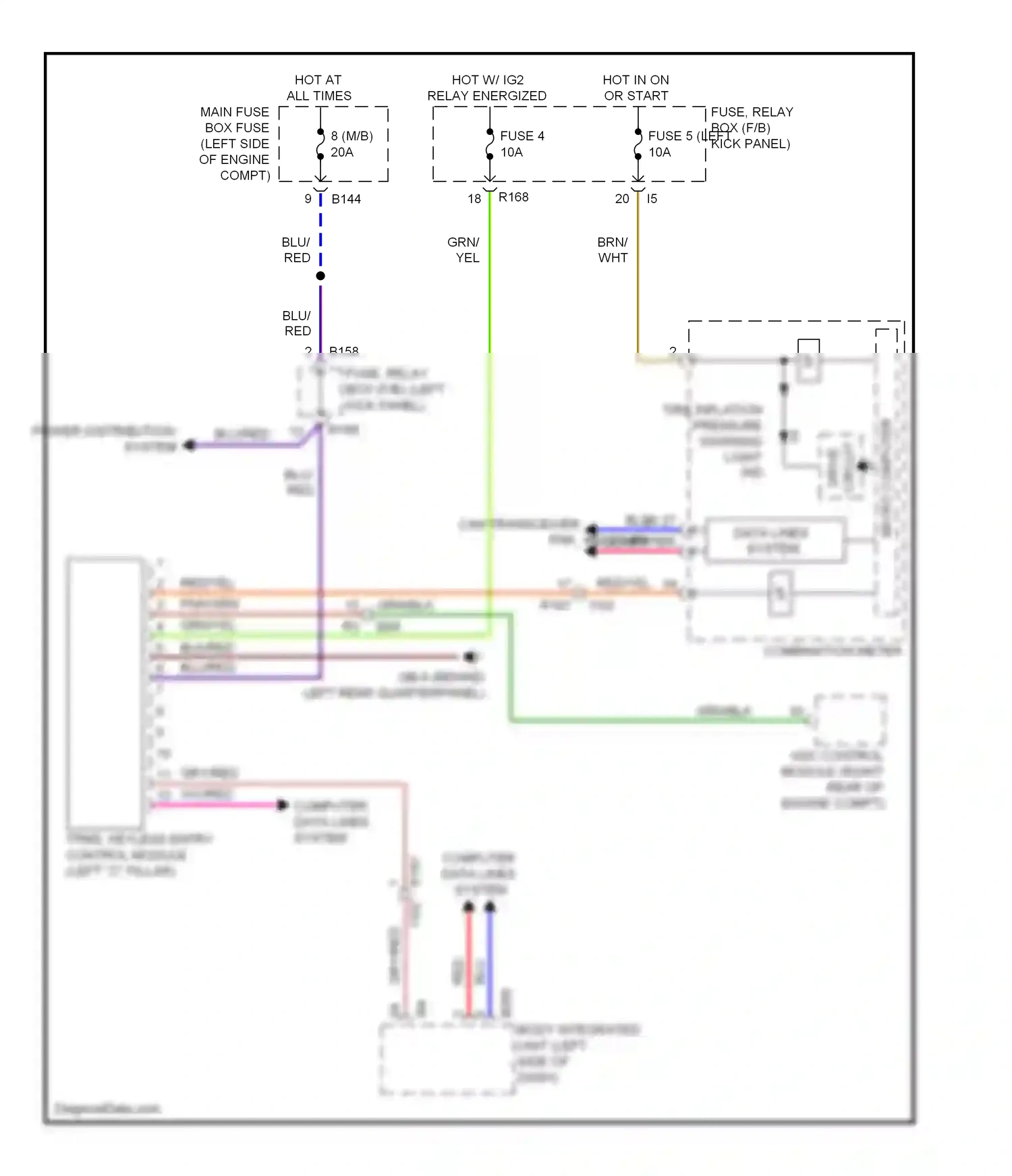Subaru Forester SJ (2012-2015) tpms, keyless entry control module (left "c" pillar) wiring diagram  (4 of 4)