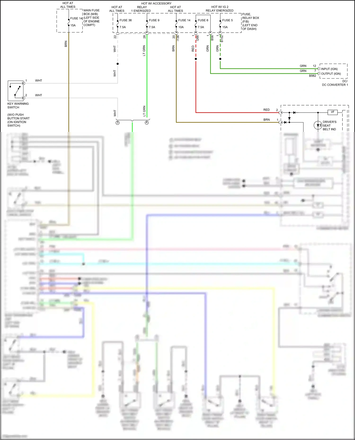 Subaru Forester SK facelift (2021-2024) key warning switch wiring diagram  (11 of 12)