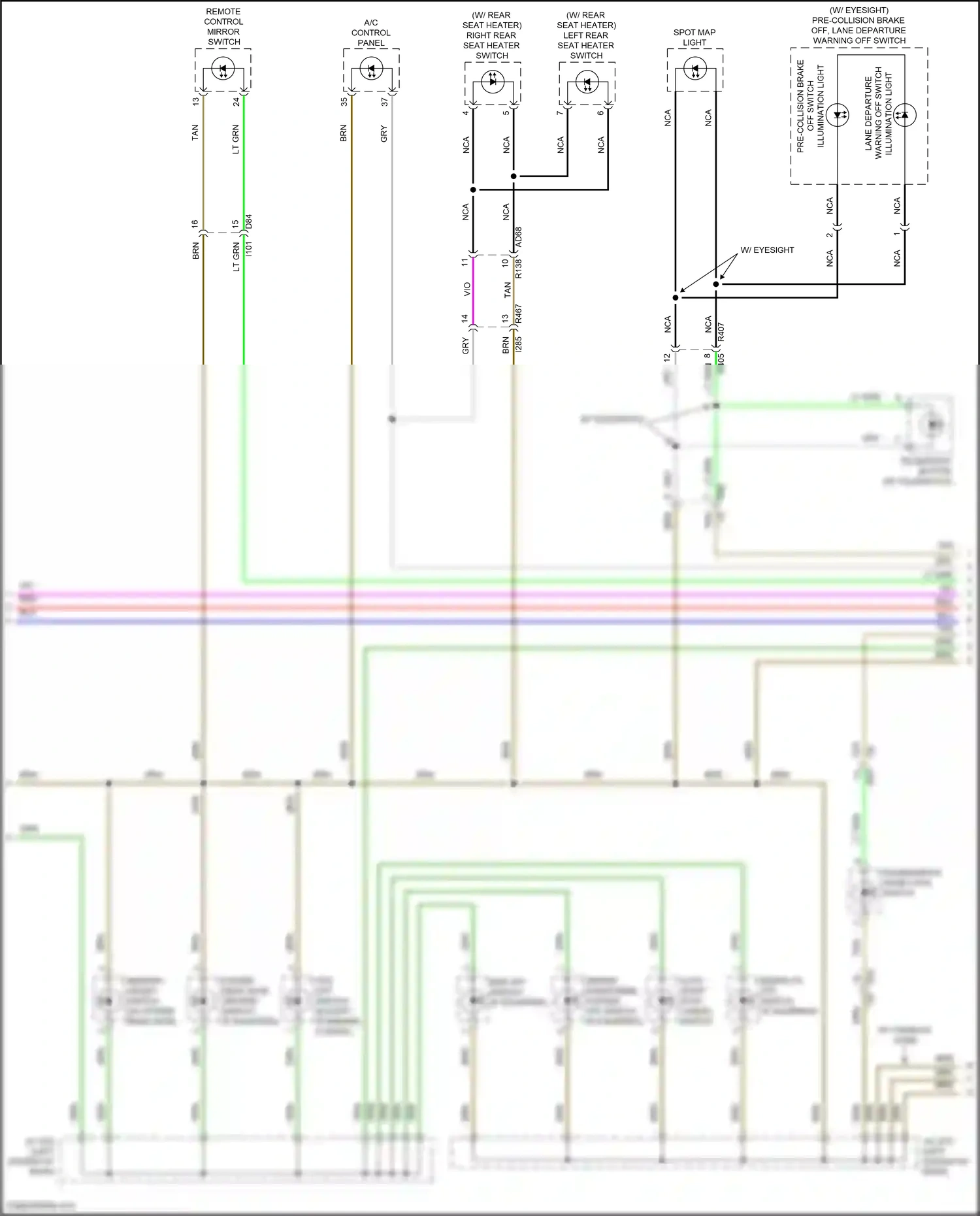 Subaru Forester SK facelift (2021-2024) memory height switch wiring diagram  (2 of 3)