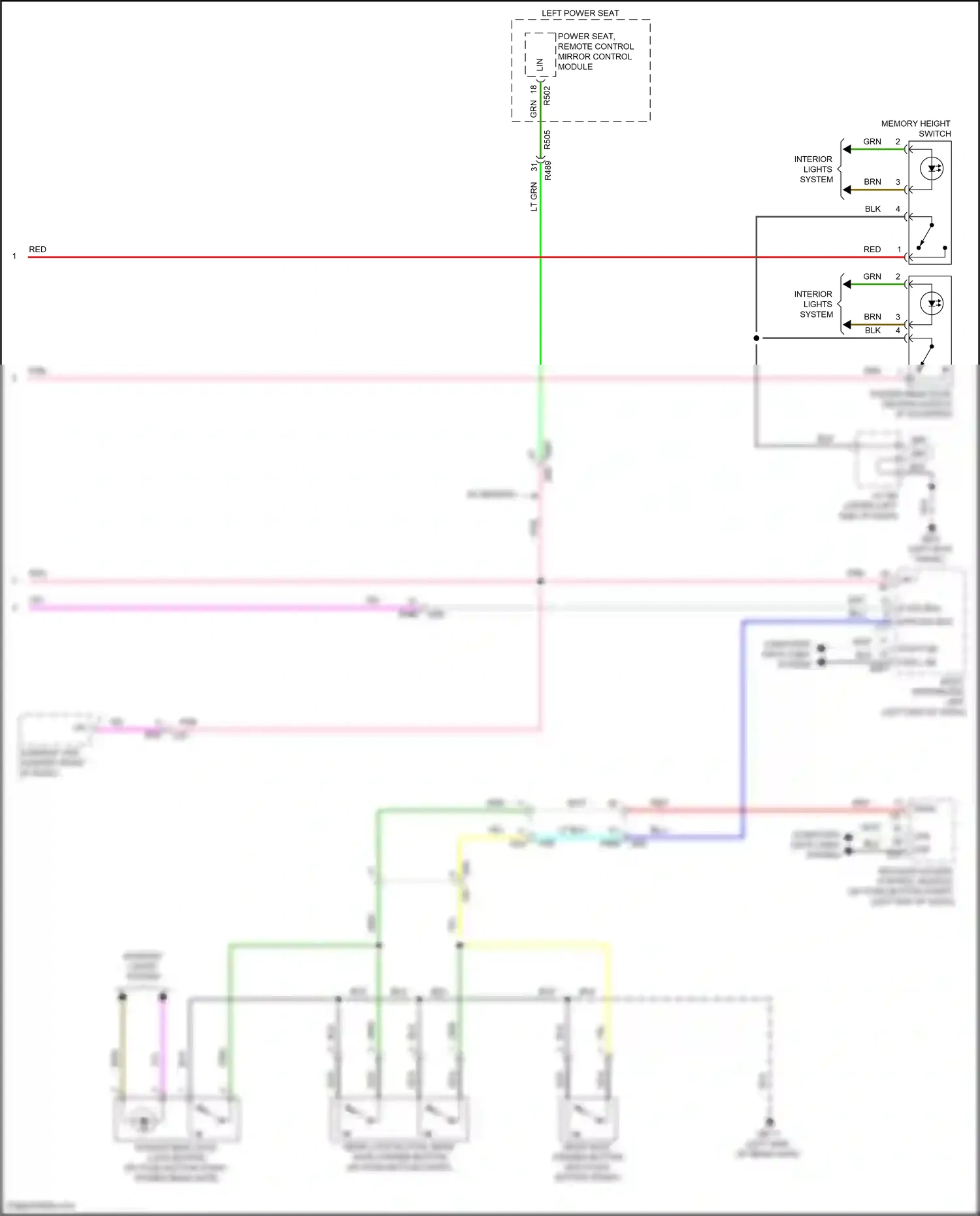Subaru Forester SK facelift (2021-2024) memory height switch wiring diagram  (3 of 3)