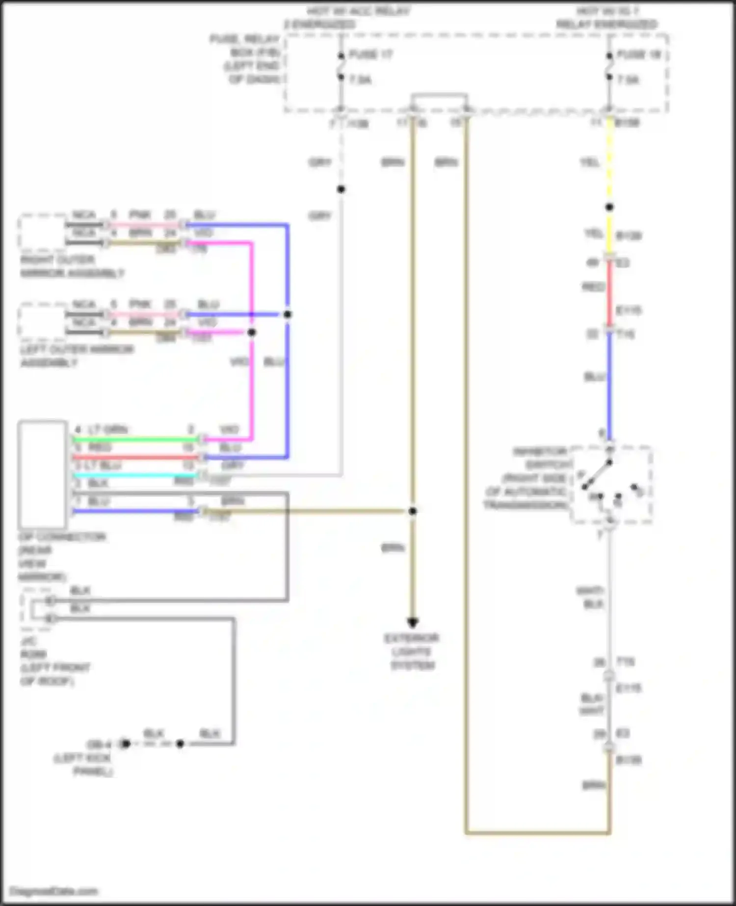 Wiring diagram right outer mirror assembly for Subaru Forester SK facelift (2021-2024) (1 of 9)