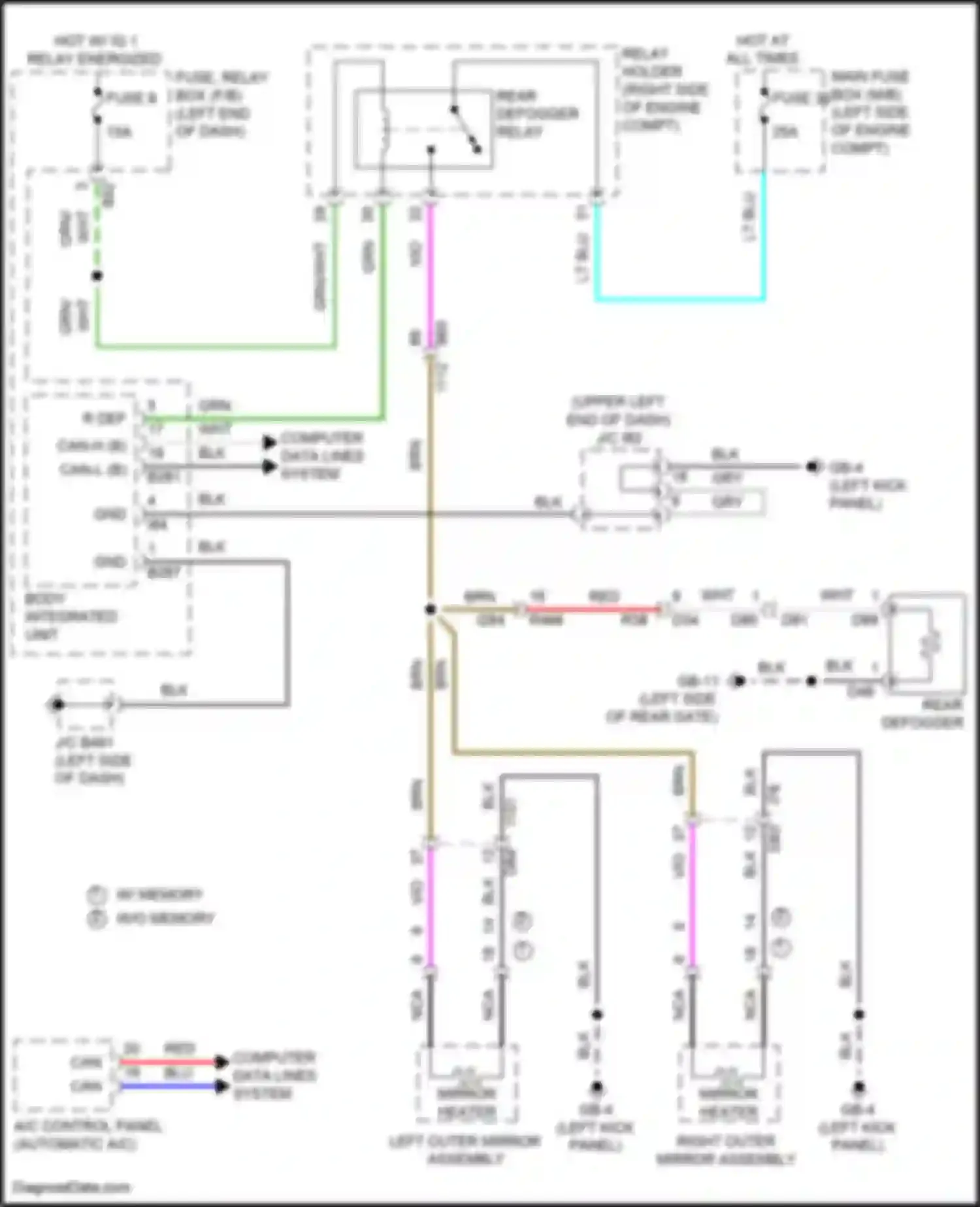 Wiring diagram right outer mirror assembly for Subaru Forester SK facelift (2021-2024) (6 of 9)
