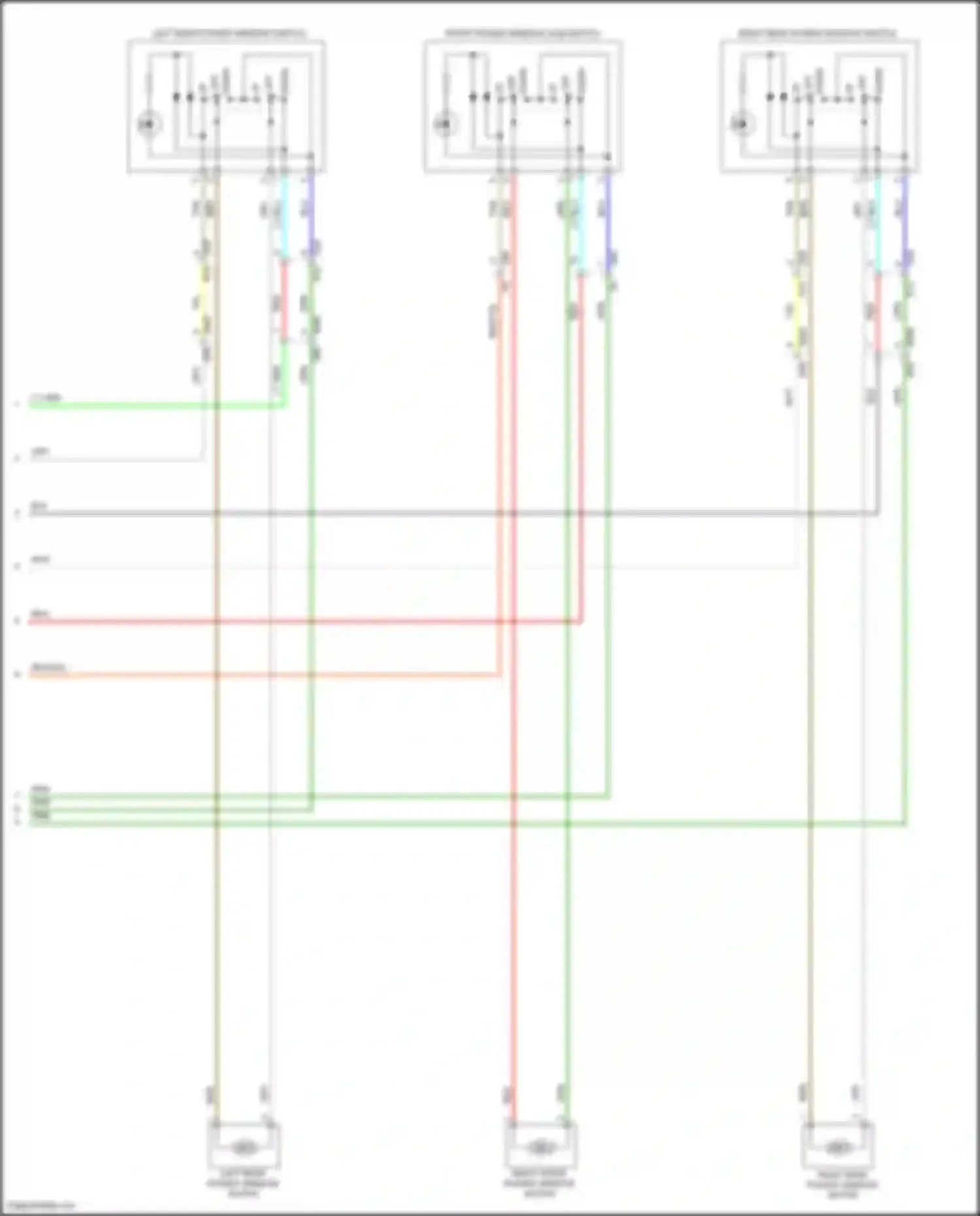 Wiring diagram right rear power window switch for Subaru Forester SK facelift (2021-2024) (3 of 4)